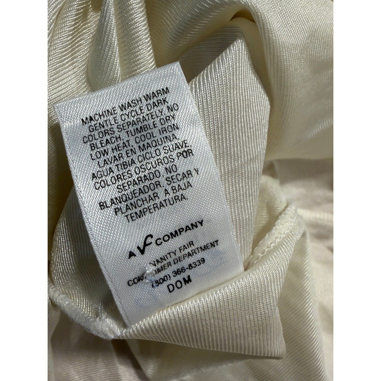 Vanity Fair Vintage 90s Ivory Nylon Half Slip Lace Trim Cream Off White Large