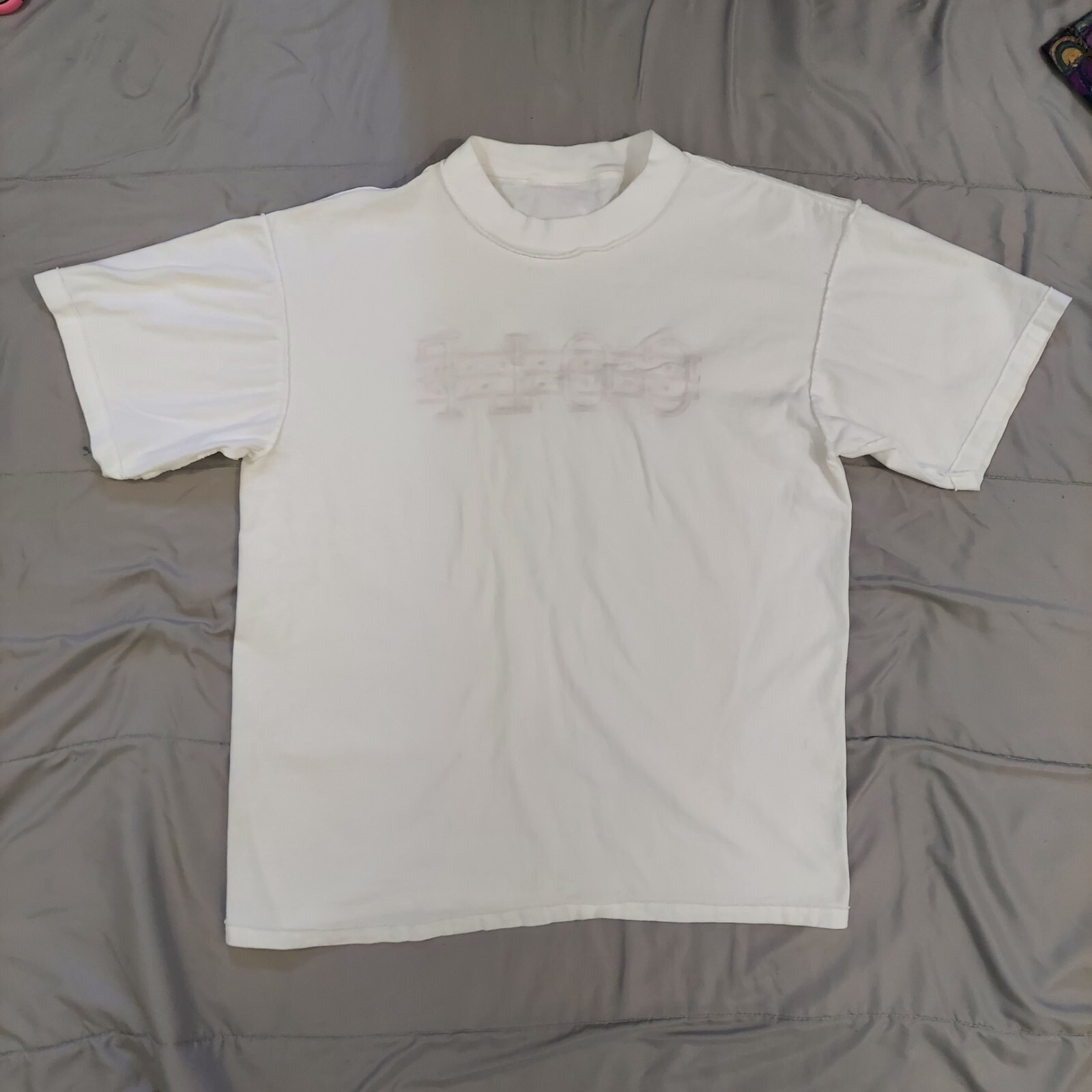 Vintage 90s Discoveries By Natalie Embroidered Golf T-Shirt White Gold USA L