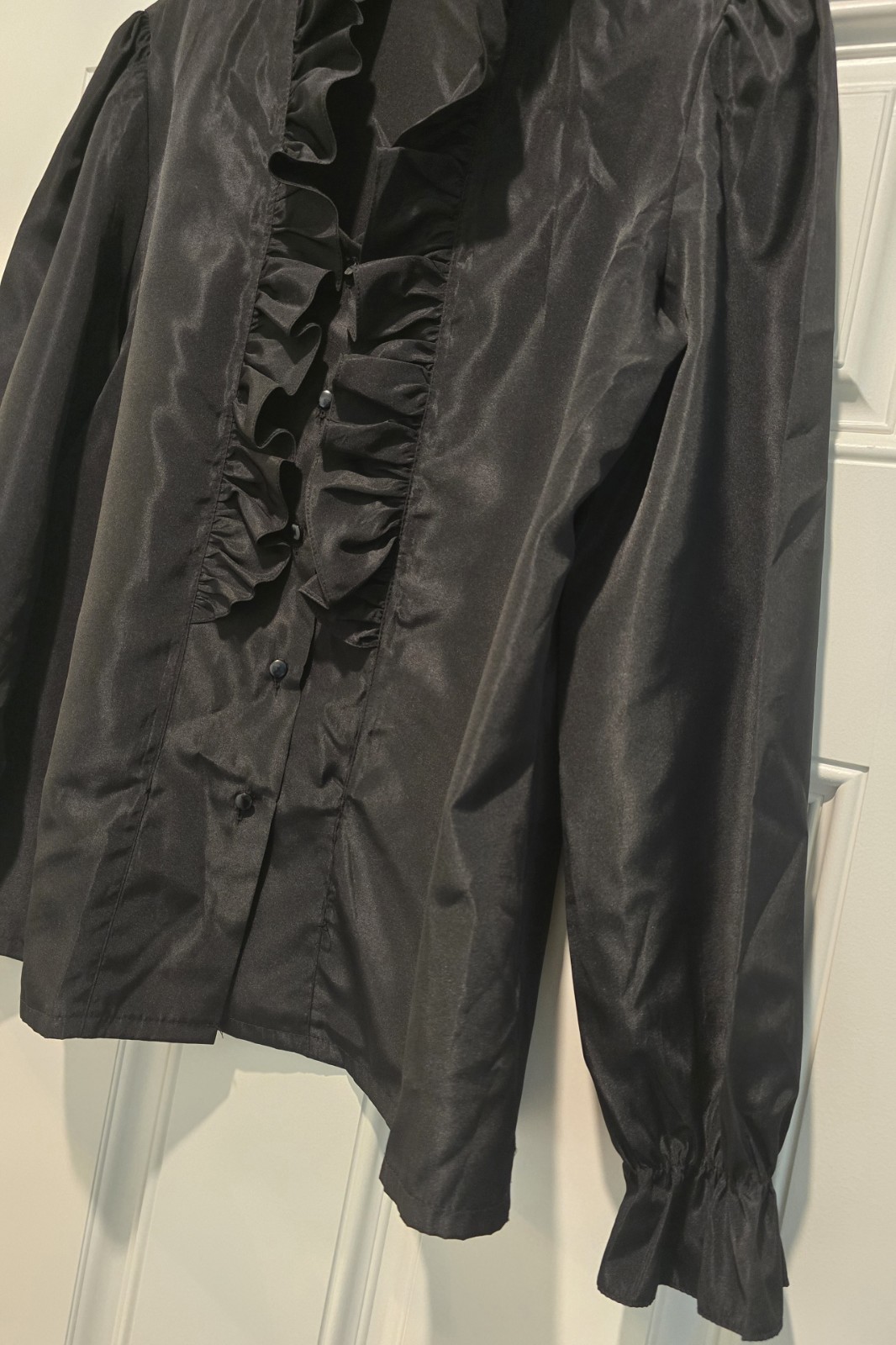 Sears The Fashion Place Womens Dress Shirt Size Medium Black Ruffles Grandmacore