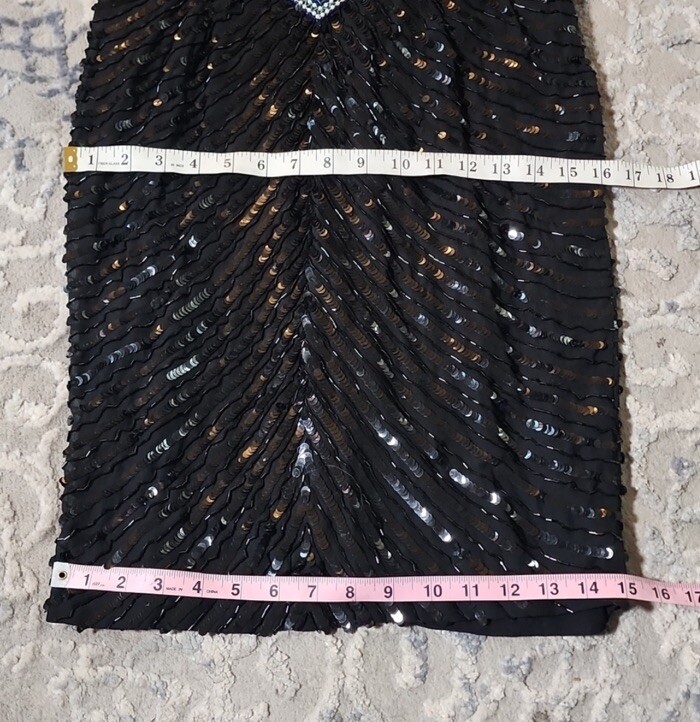 Vintage Naeem Khan Riazee Nights Beaded Sequin Silk Dress