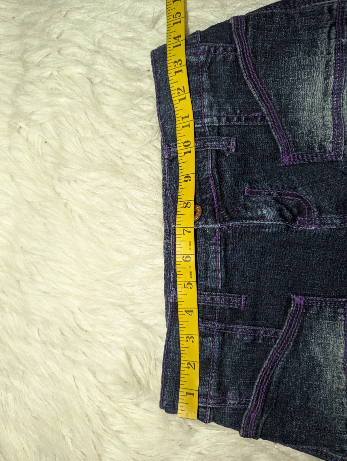 VANILLA STAR Purple STITCHED Low Rise Blue Jeans COOL DENIM Junior’s 5 ALTERED