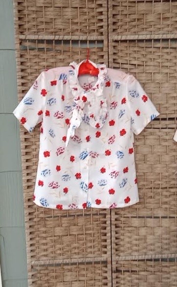 Colorful Vintage Lucky Winner Summer Blouse NOS with Tags