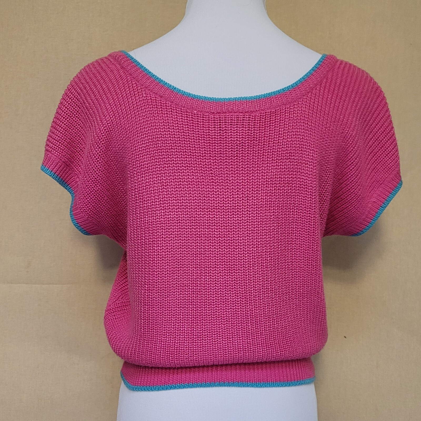 Plain Jane VTG Short Sleeve Pink Cropped Sweater 80s Wmn’s Sz M Lightweight
