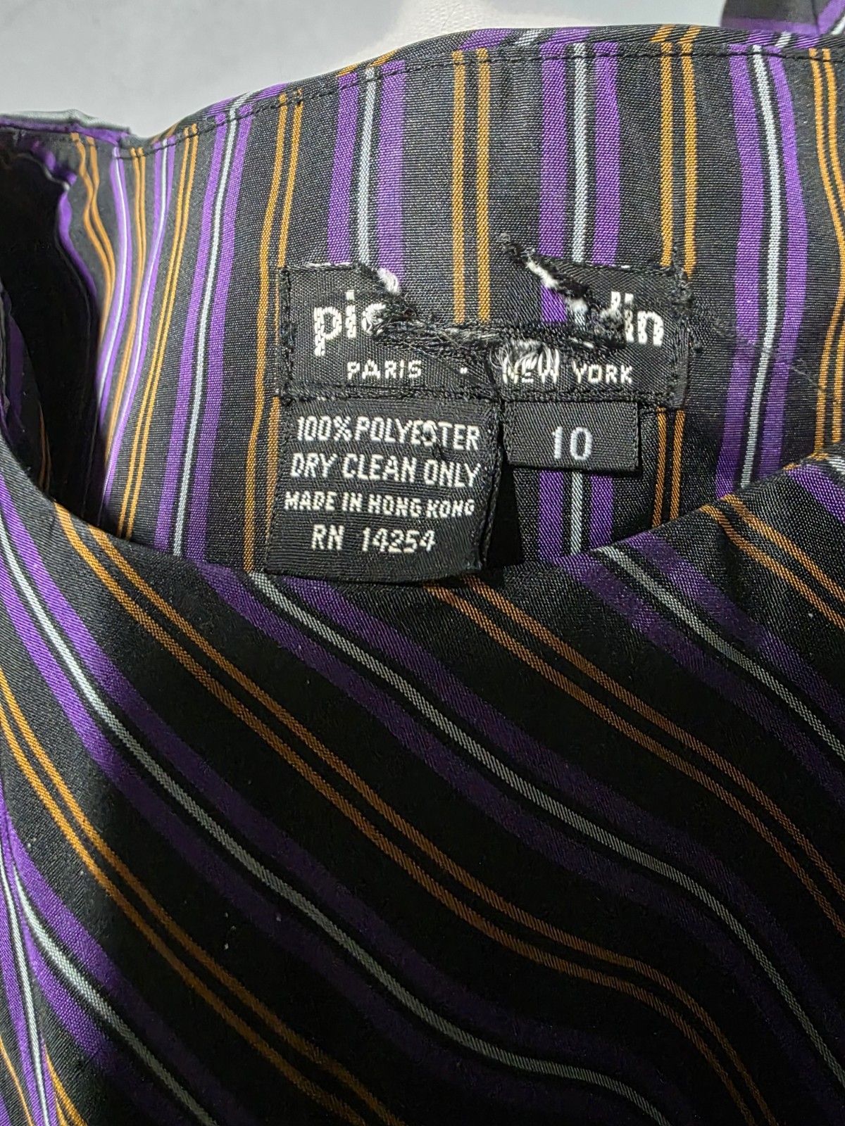 Vtg Pierre Cardin Paris New York Asymmetrical Stripe Blouse Sz 10 70s 80s Mod