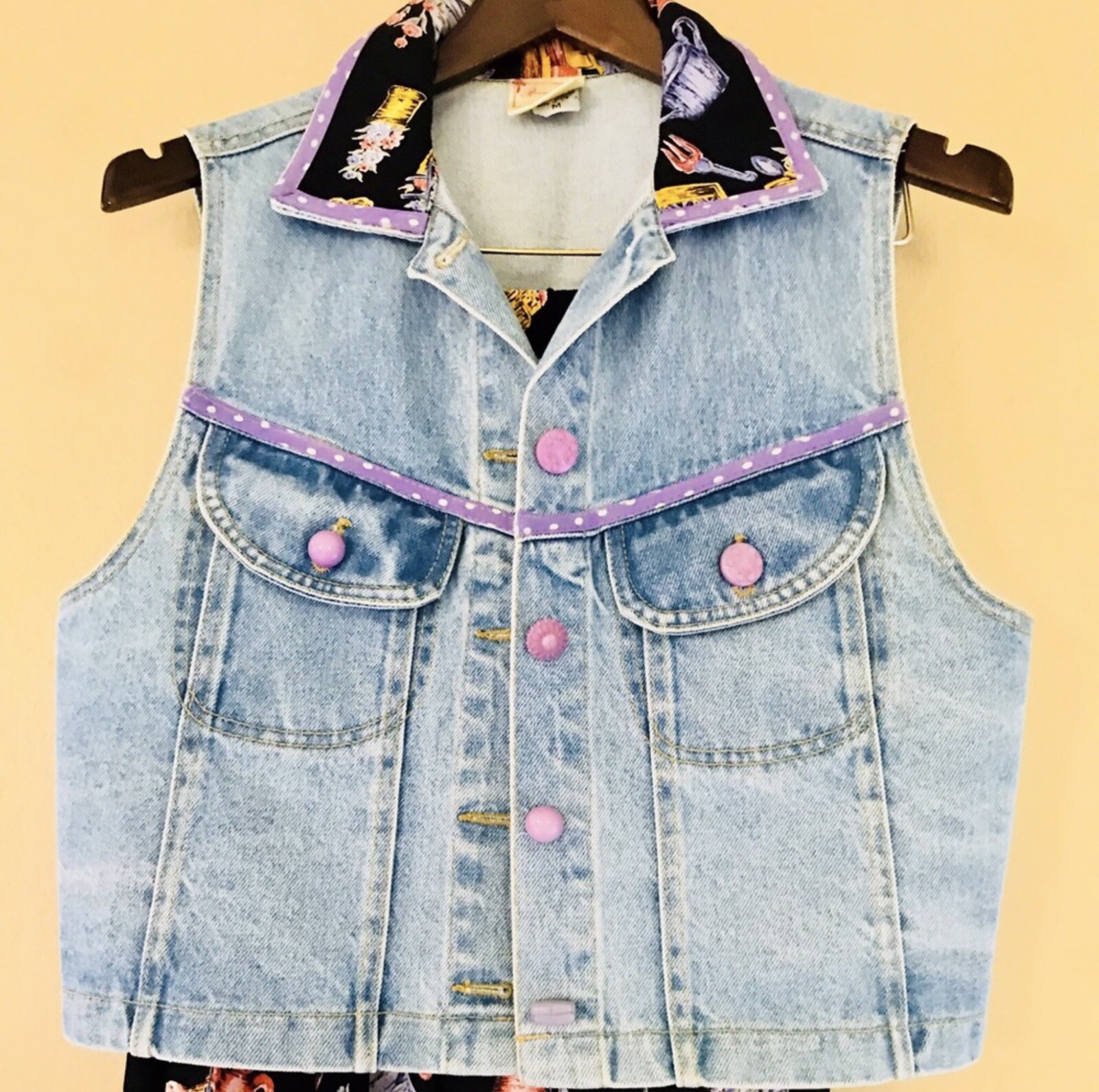 Vintage Y2K Romeo Romeo Embellished Denim Vest Matching Maxi Skirt Garden Theme