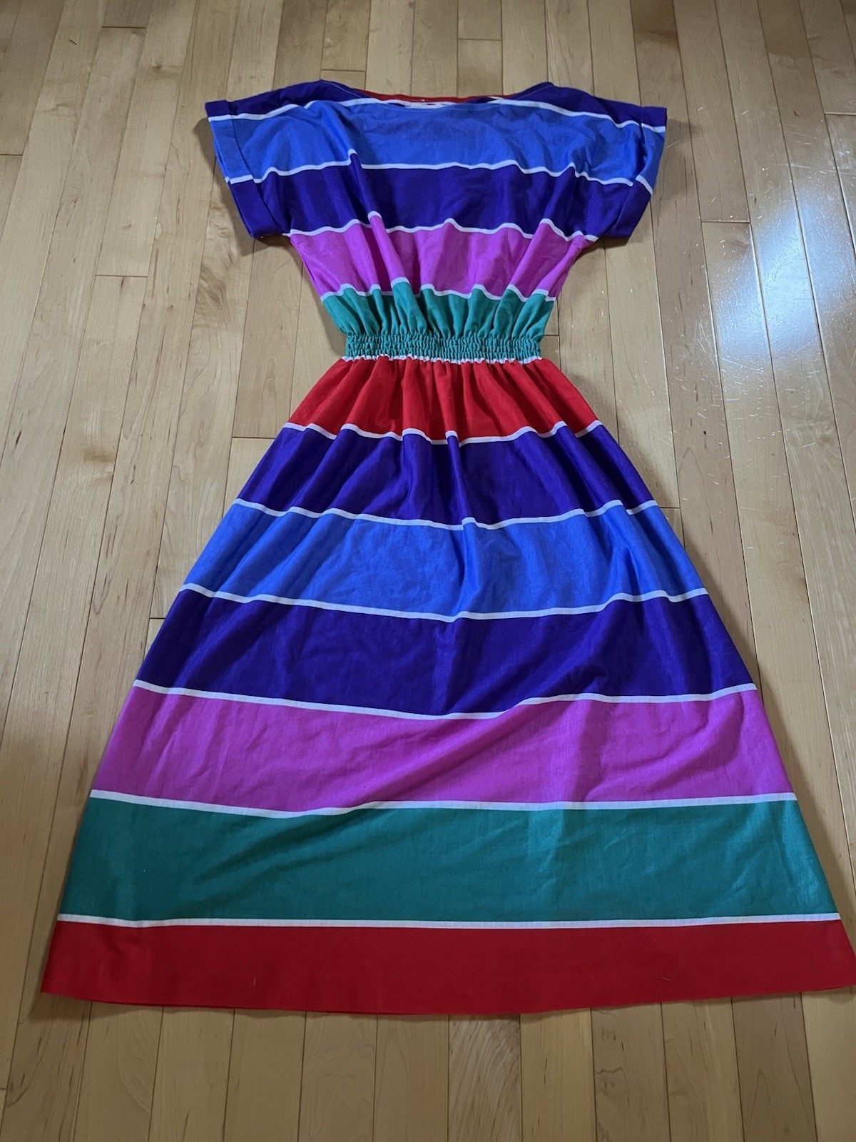VTG Jr Dressworks Dress Striped Colorblock Size Small Summer Beach