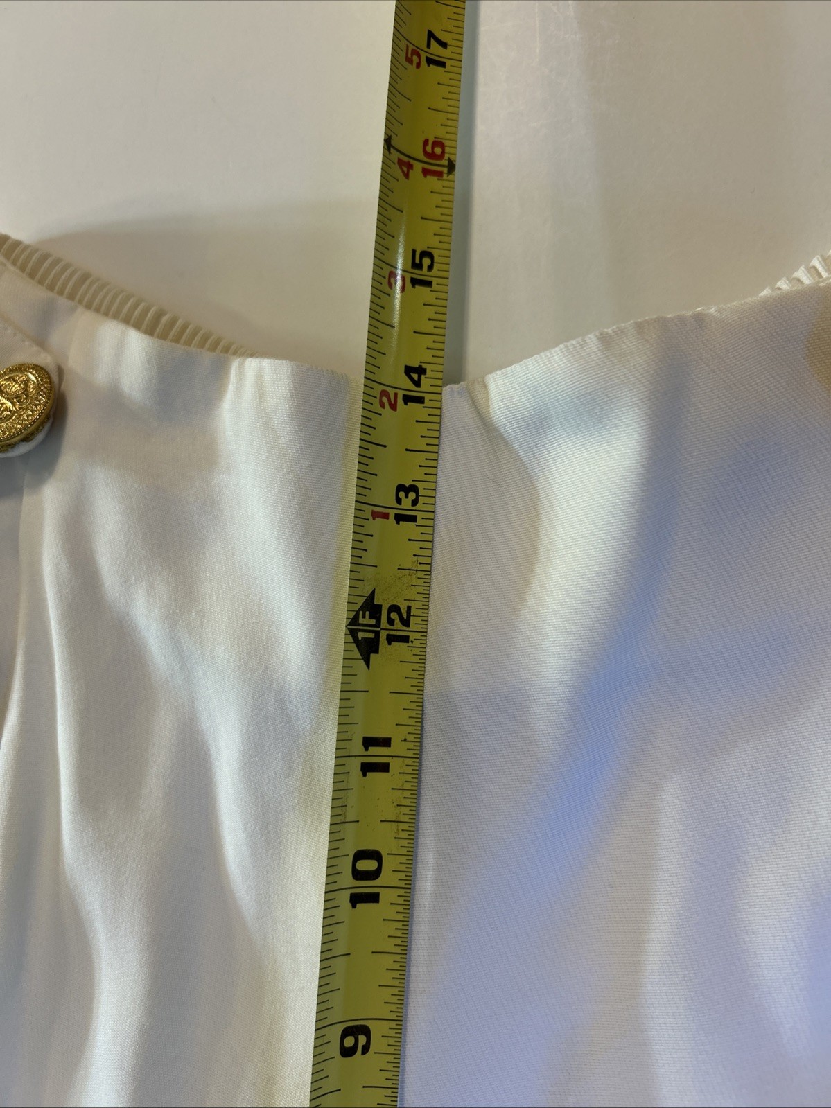 Vintage Maren Pants Slacks White Nautical Gold Trim Women’s Med 80s 90s Glam