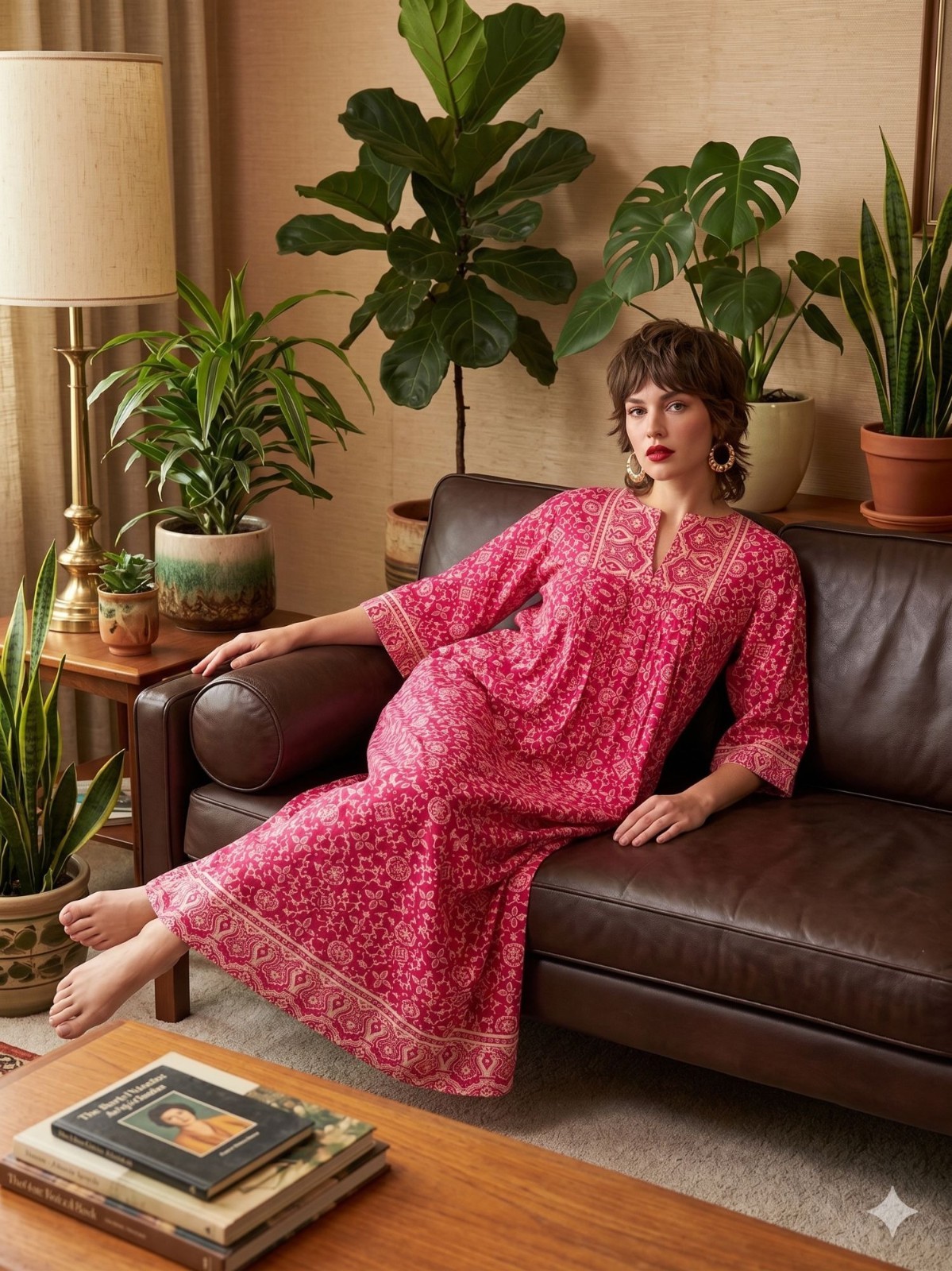 Vintage Ramona Rull 70s Pink Paisley Floral Boho Maxi Dress Medium Ethnic Hippie