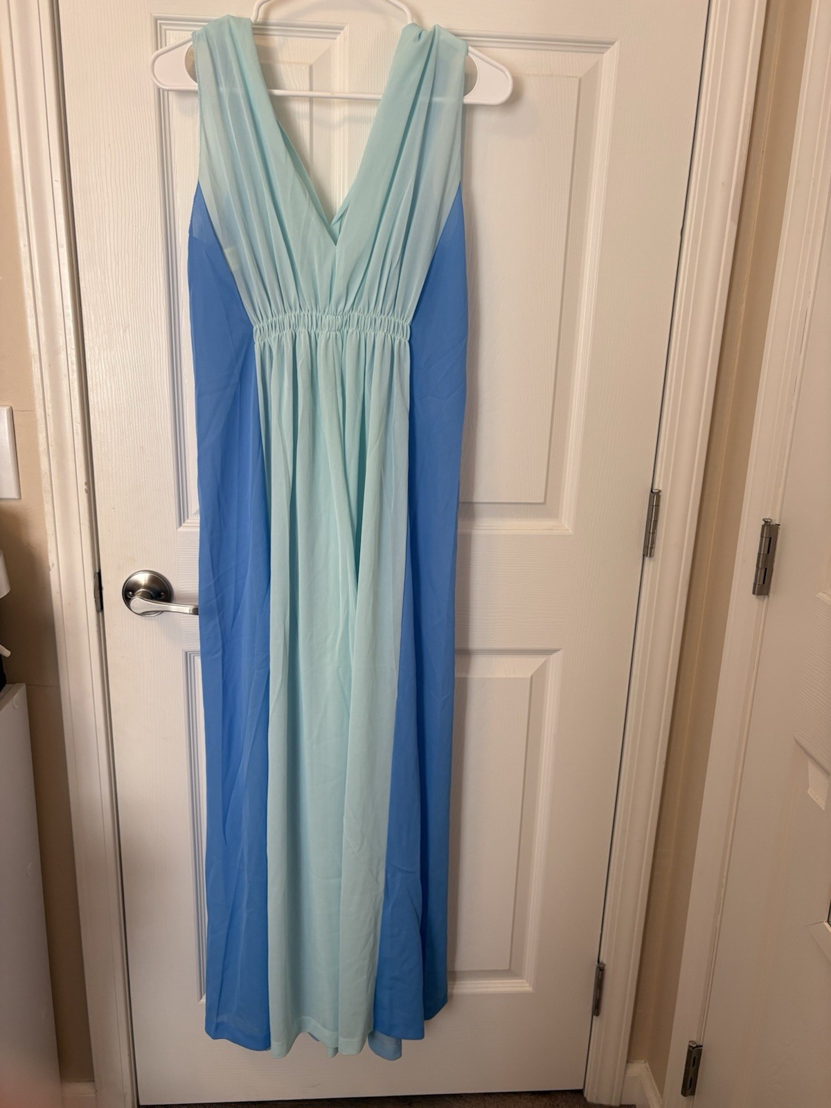 VTG gossard artemis Slip Dress Multi color Blues Style 5275 100% Nylon Crepe MED