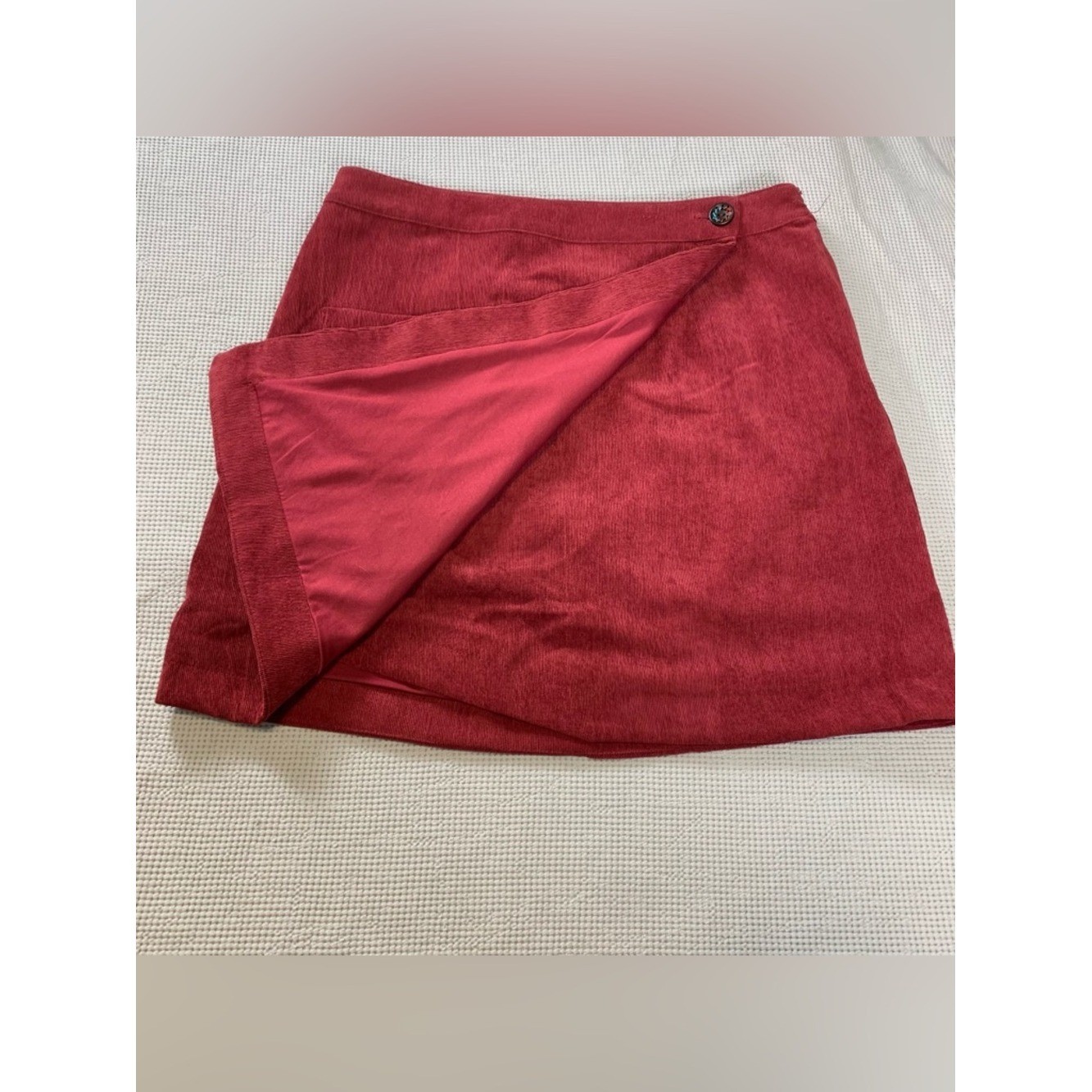 Love Riche Wine Corduroy Mini Skirt Patch Pocket Large NWT Academia Preppy Boho