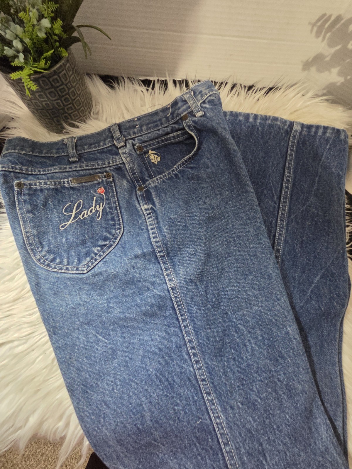 Kenny Rogers Lady Karman Pants Womens 15/16 Denim Western 70s Vintage
