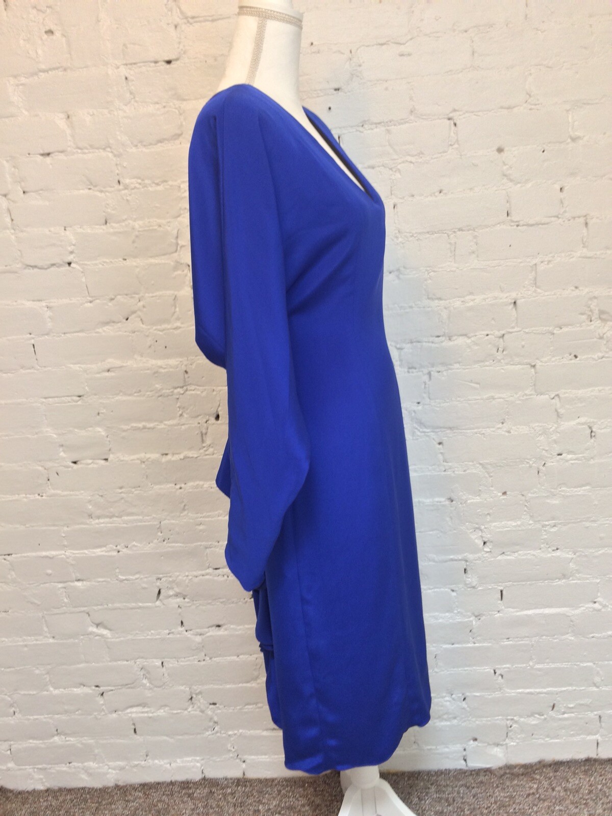 VTG 70s Holly’s Harp Dress Silk Blend Dolman Ruffle Blue M Stevie Nicks Boho