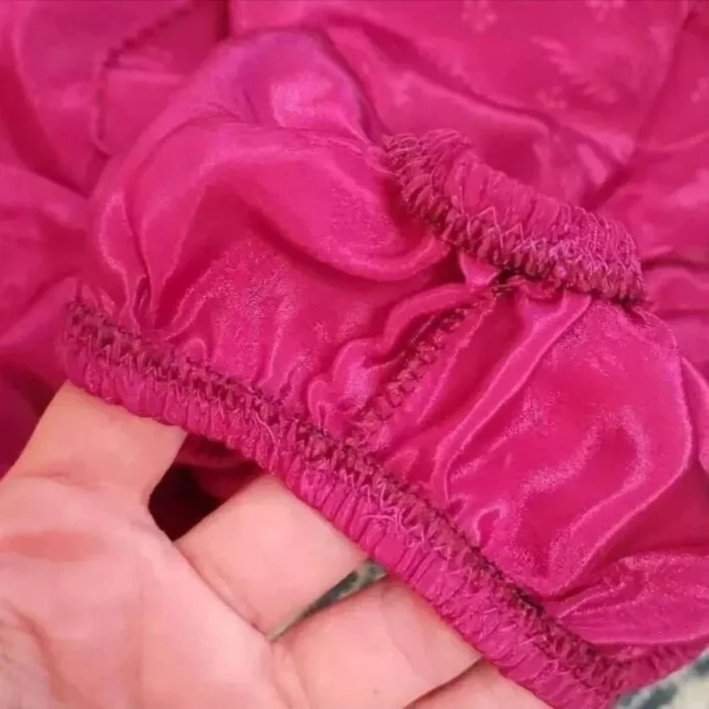 Vintage Shirley Of Hollywood embossed satin Pink Fuchsia Teddy Bodysuit Romper S