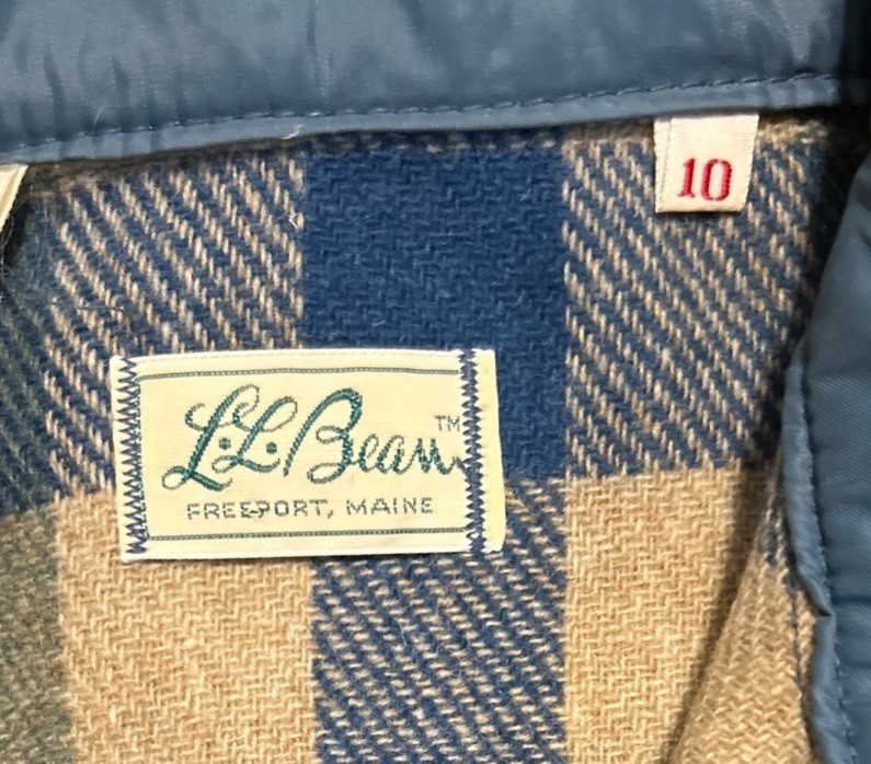 Vintage 60s LL Bean Wool Shirt Women’s 10 Plaid Flannel USA Made Script Logo EUC