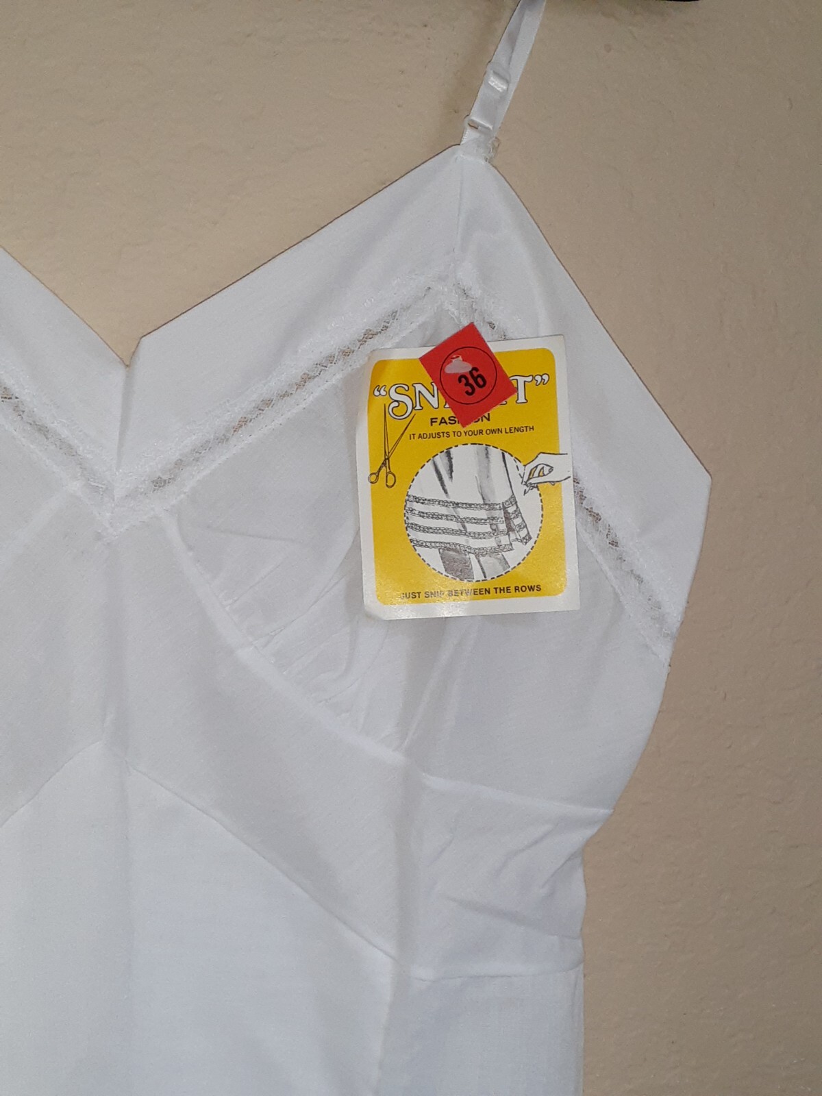 Vintage Figurfit Indera Women’s Full Slip Lingerie Snip-it White Laced Size 36