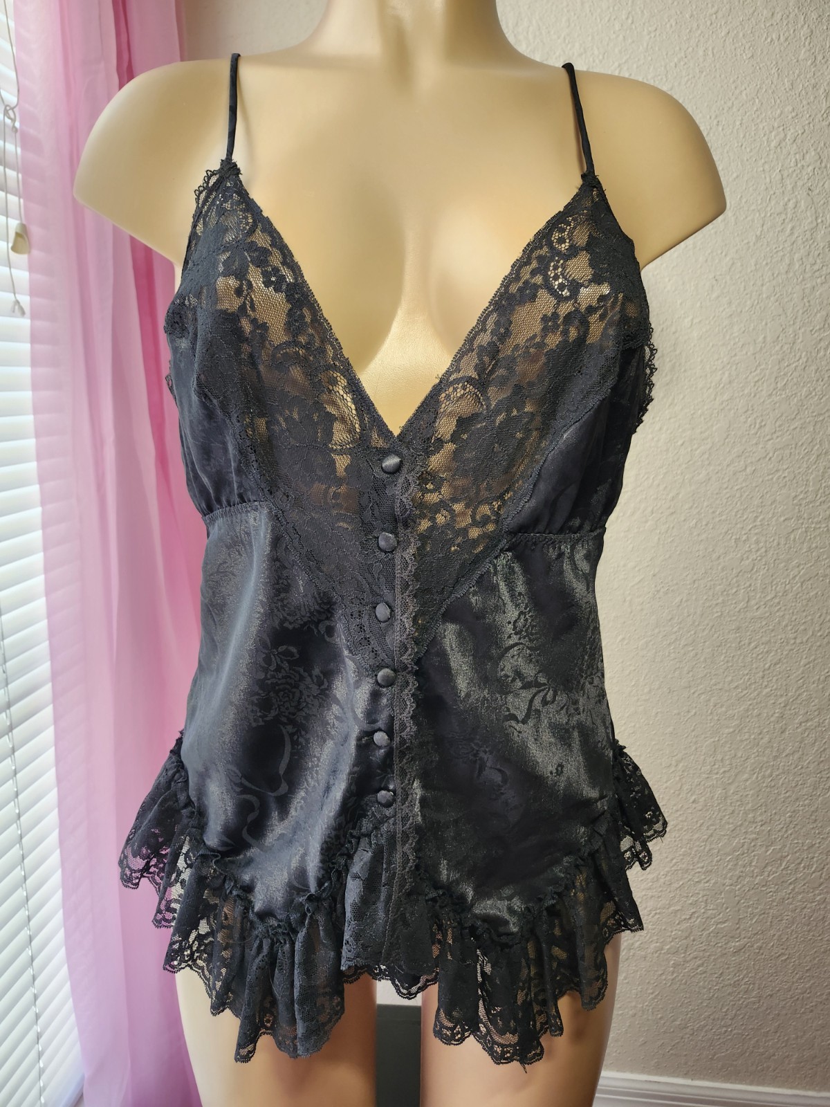 Lauren Alexandra Satin Lace Vintage 80s/90s Lingerie Top Size Small