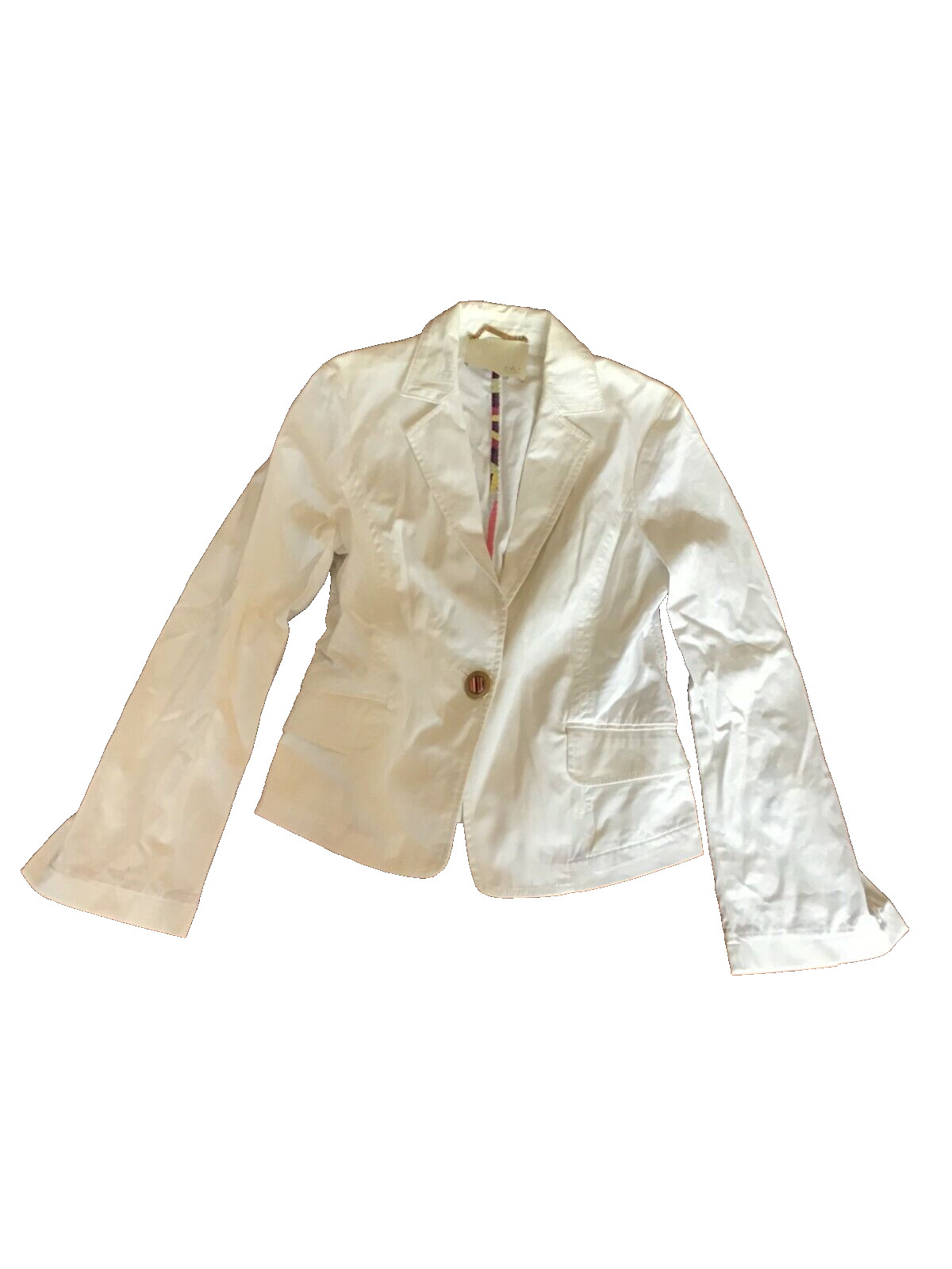 Womens Stylish Jacket Blue Byblos Knit Cotton White Jacket Jacket Size 42