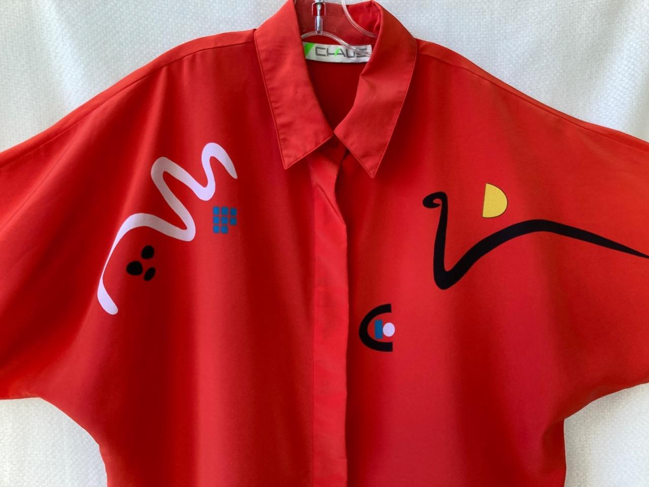 Vintage Modern Art Blouse 14 Geometric Shapes Spirals Doodles Odd Unique MCM Top