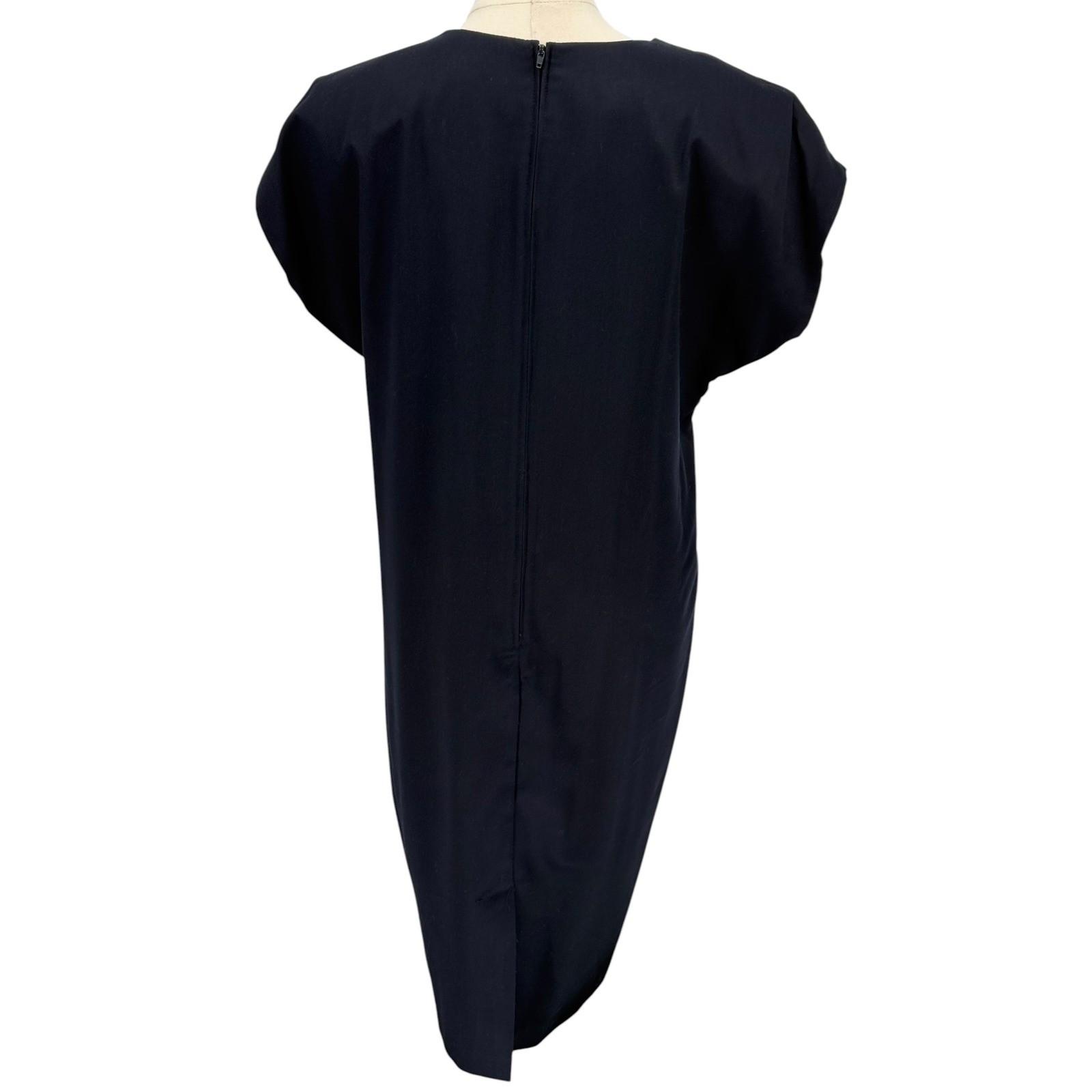 K.C. Spencer Vintage 2-Piece Dress Set Navy Abstract Gold 100% Rayon Size 12
