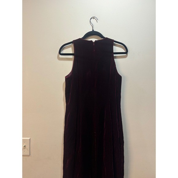 Vtg Niteline Della Roufogali Burgundy Velvet Maxi Dress Rhinestone Formal 10