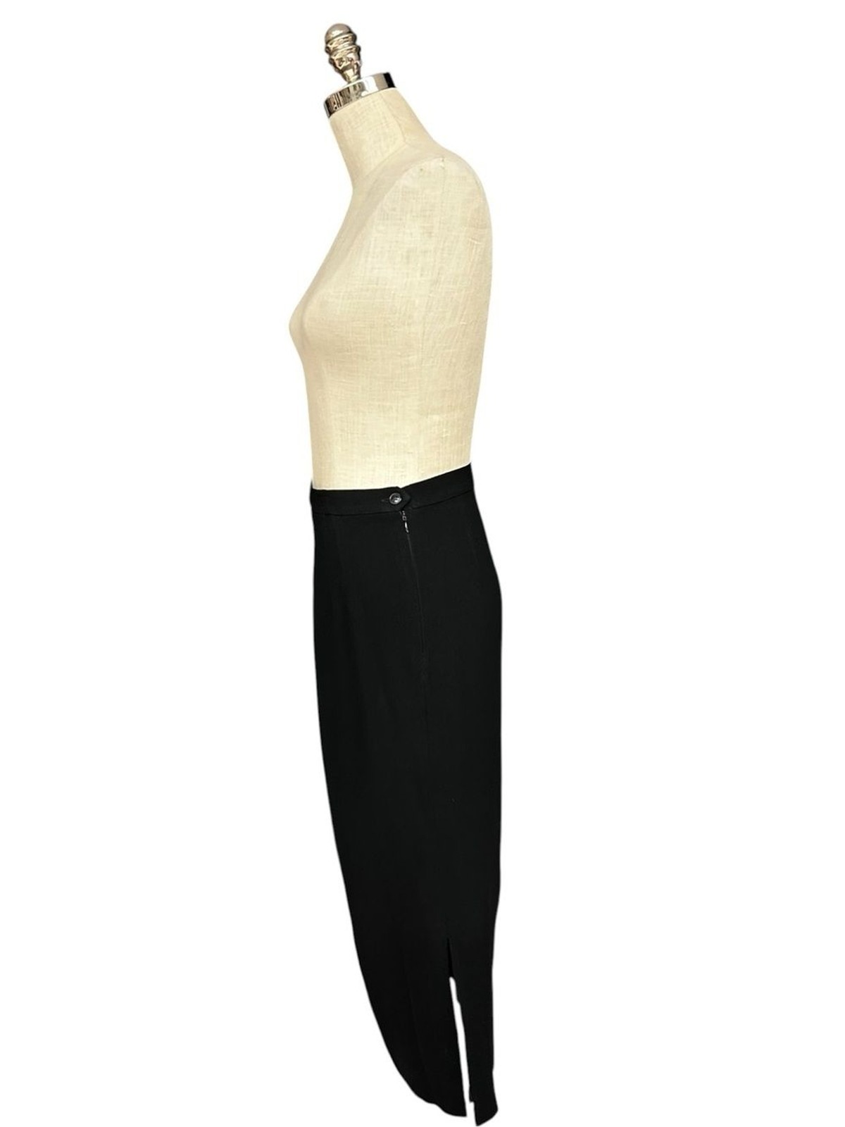 Vintage Zelda Black Wiggle Pencil Skirt Size 4 USA Midi Career Classic