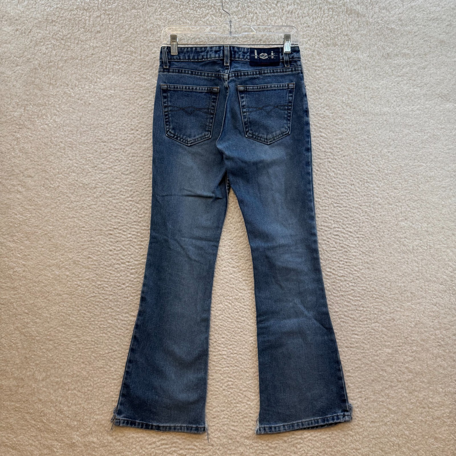 Y2K Vintage Lei Low Rise Flare Jeans 0 24 Medium Wash Bootcut 100% Cotton Denim
