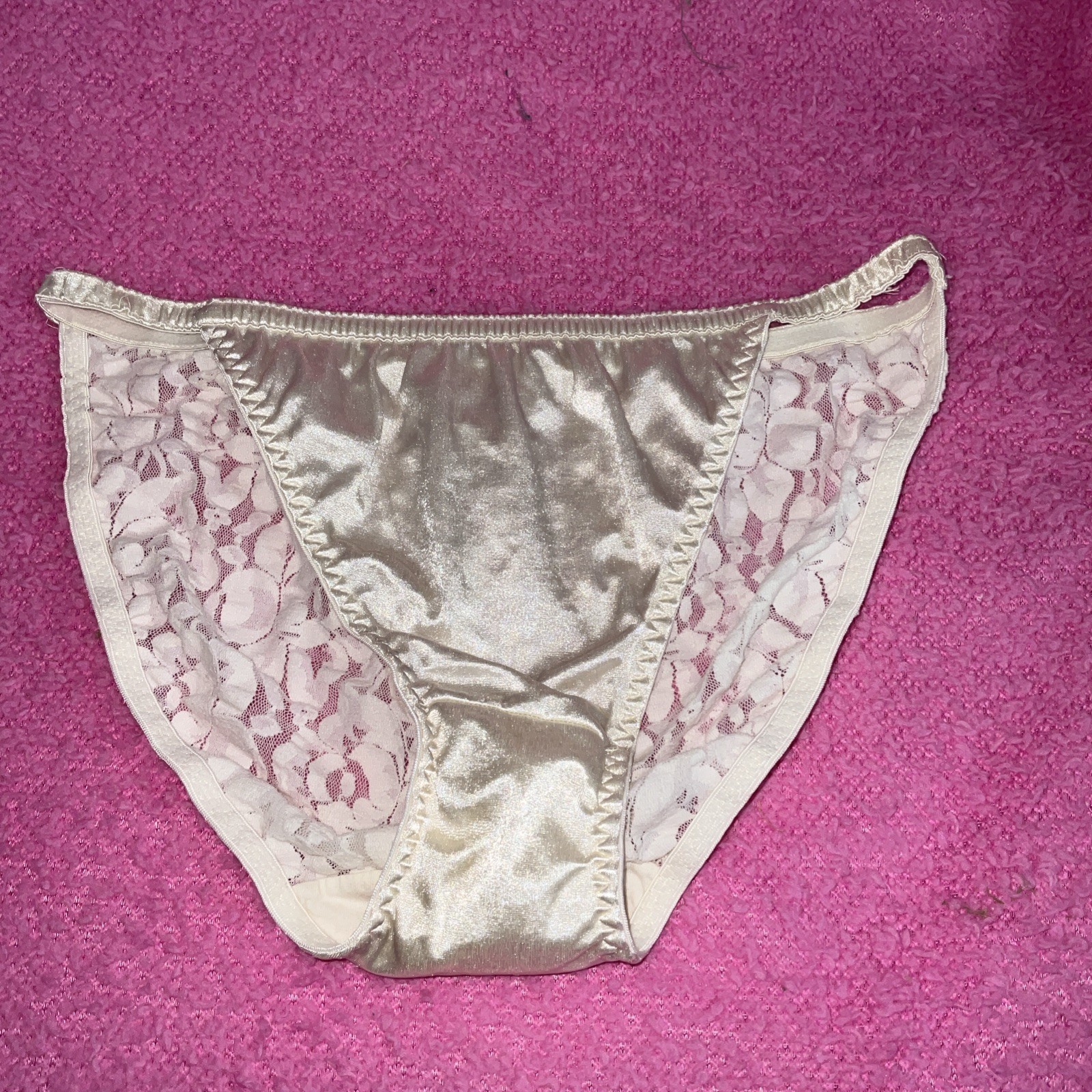 VINTAGE SATIN / LACE STRING BIKINI PANTY #1991