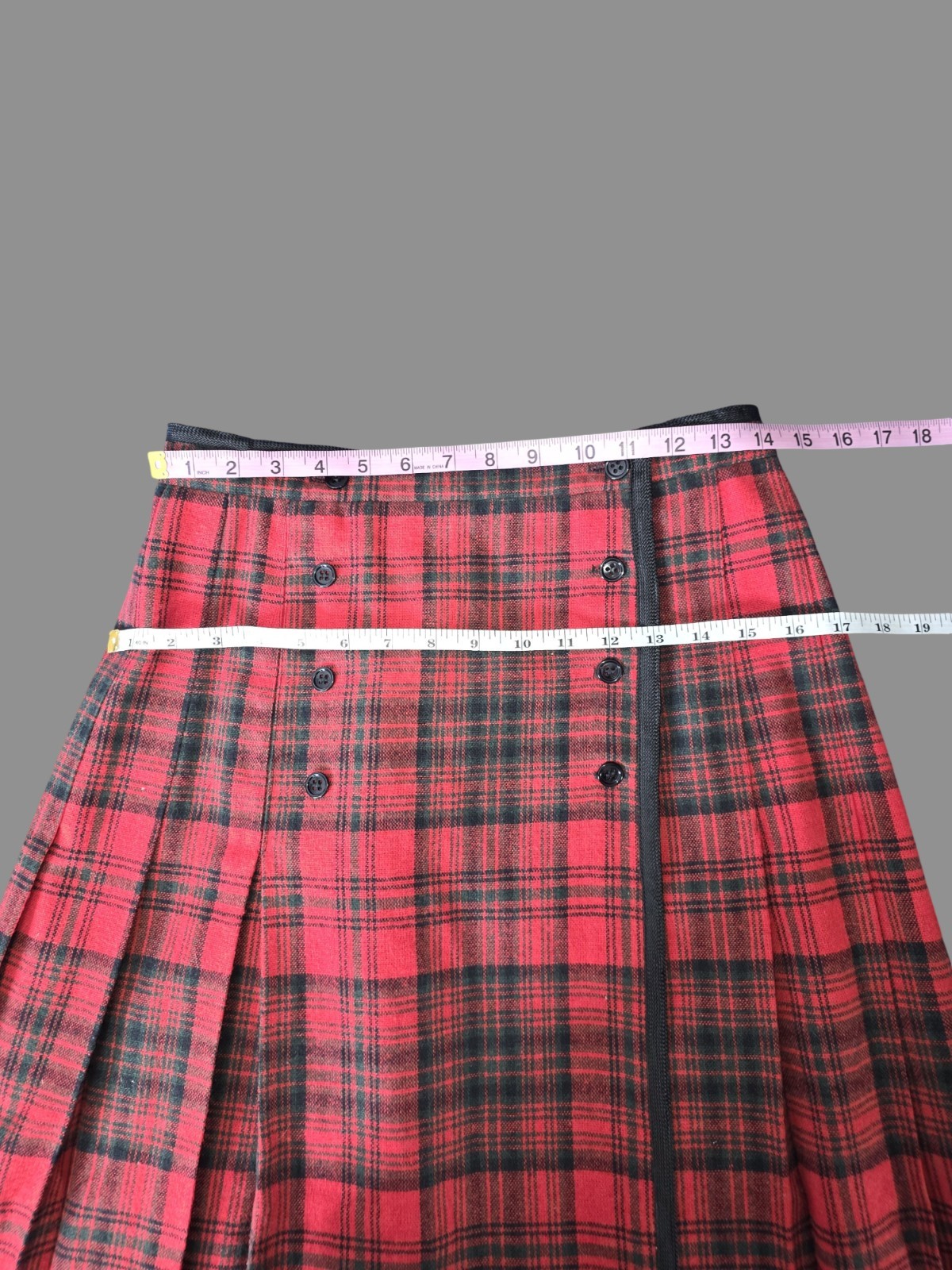 Vintage Century of Boston Plaid Skirt Womens Red Pleated Maxi A Line Size 14