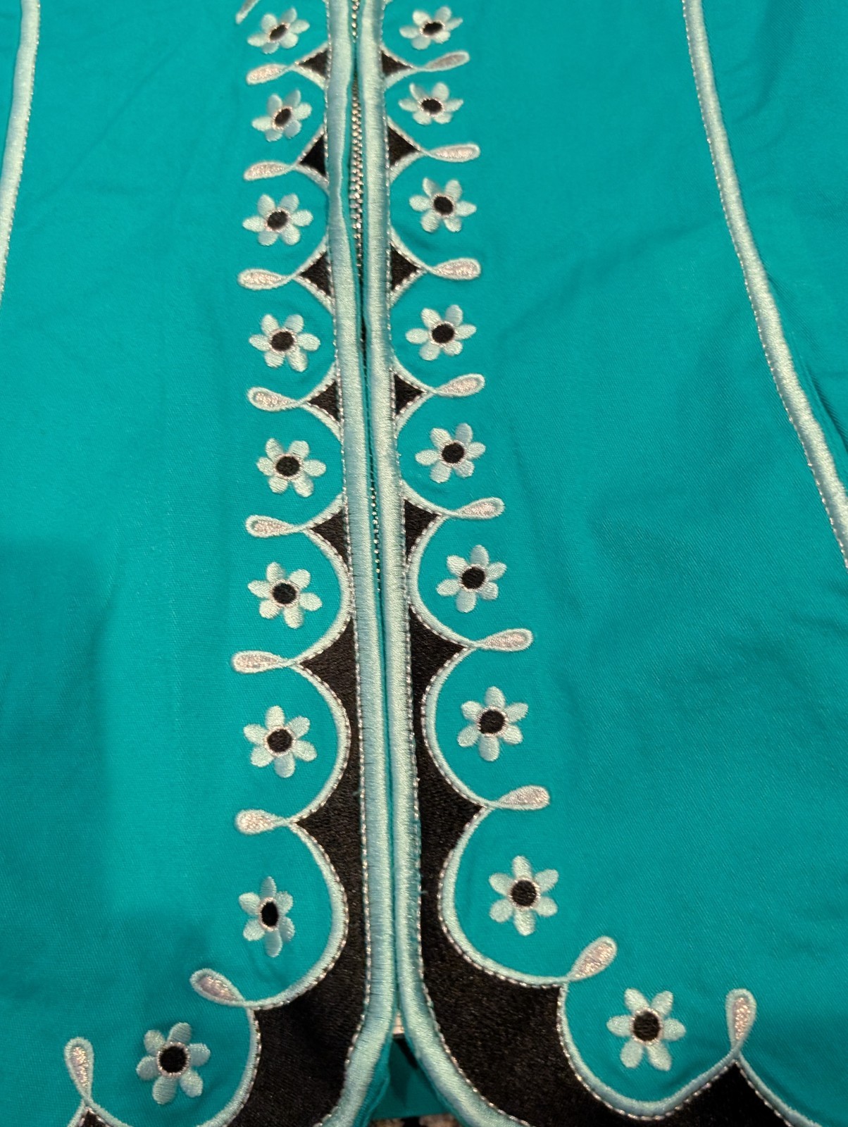 Vtg 90s Sz XS Jacket Coat Bob Mackie Wearable Art Western Turquoise