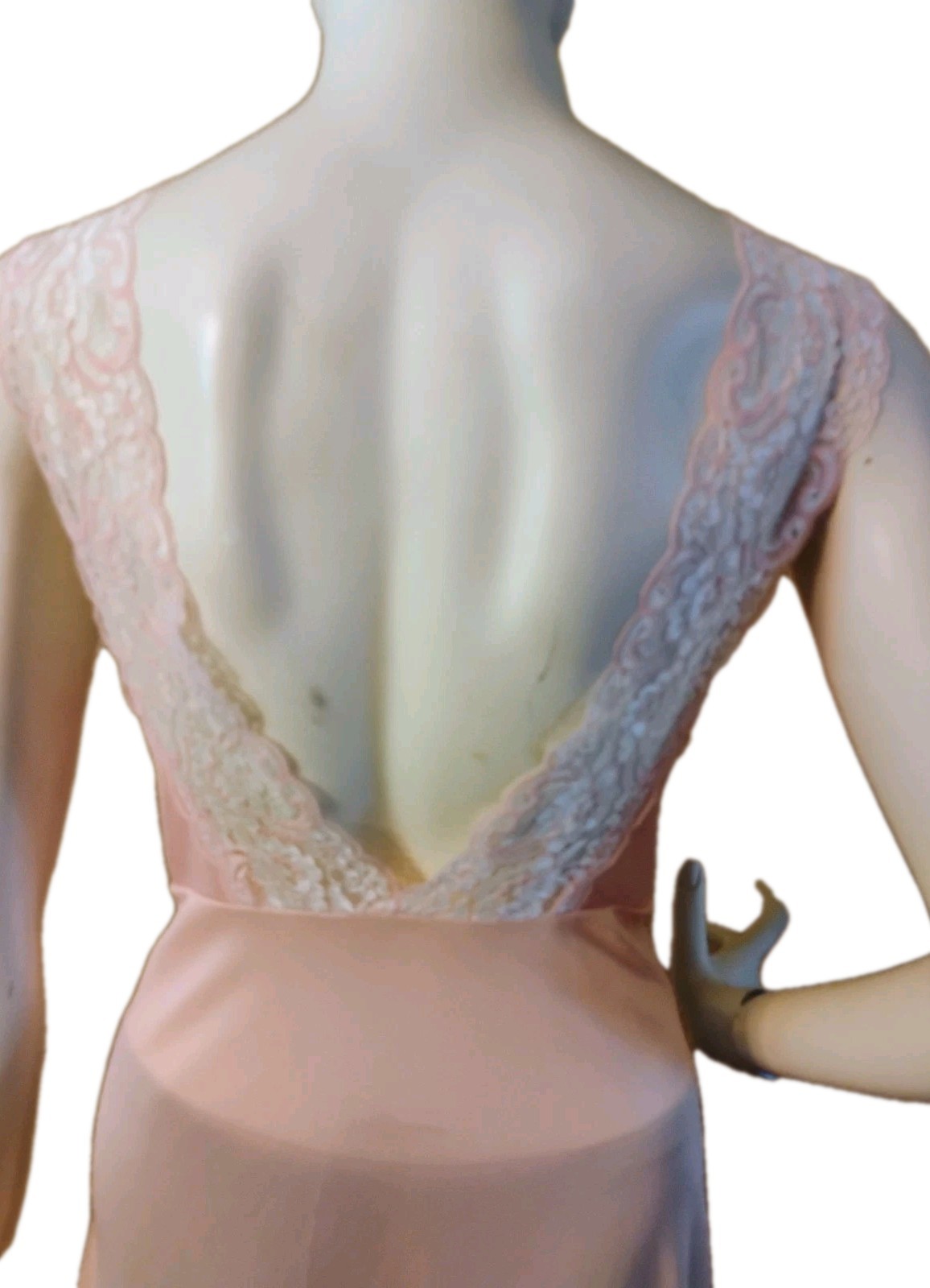 VTG 70’s „Jill Andrea of NY” Peach 100% Nylon Romantic Coquette Negligee L