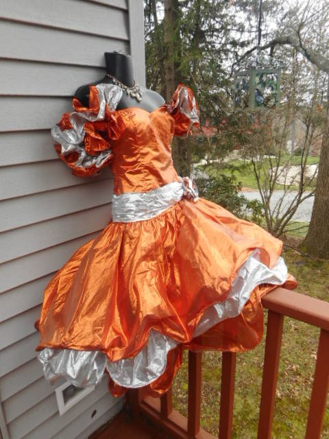 VINTAGE 1980s 80s prom dress TOTAL WILD CHILD METALLIC S rare piece