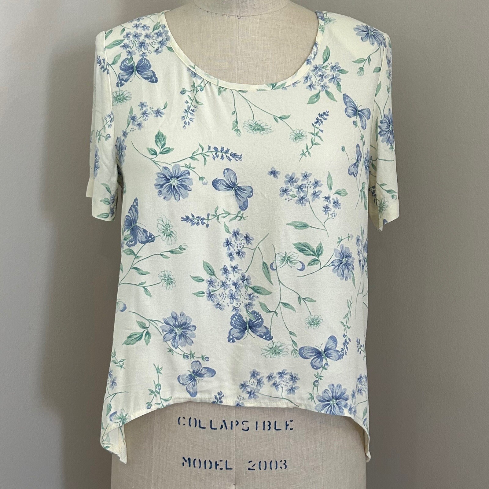 Vintage 90s Butterfly Floral Blouse