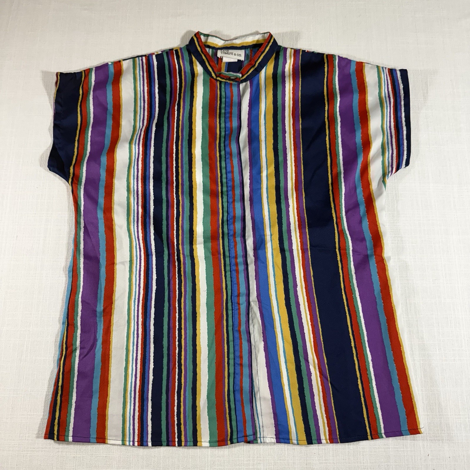 Vintage Bend Over Levis Strauss Button Up Collared Blouse Top Womens 14 USA Made