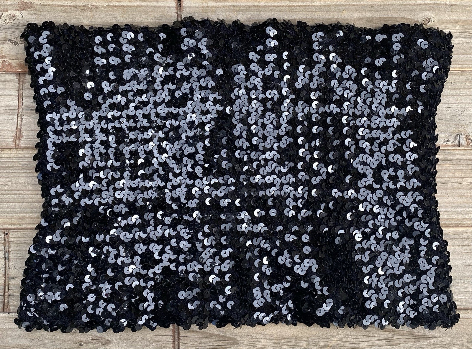 Vintage Toppettes By A Brod Black Sequin Tube Top Strapless Disco Glam Party