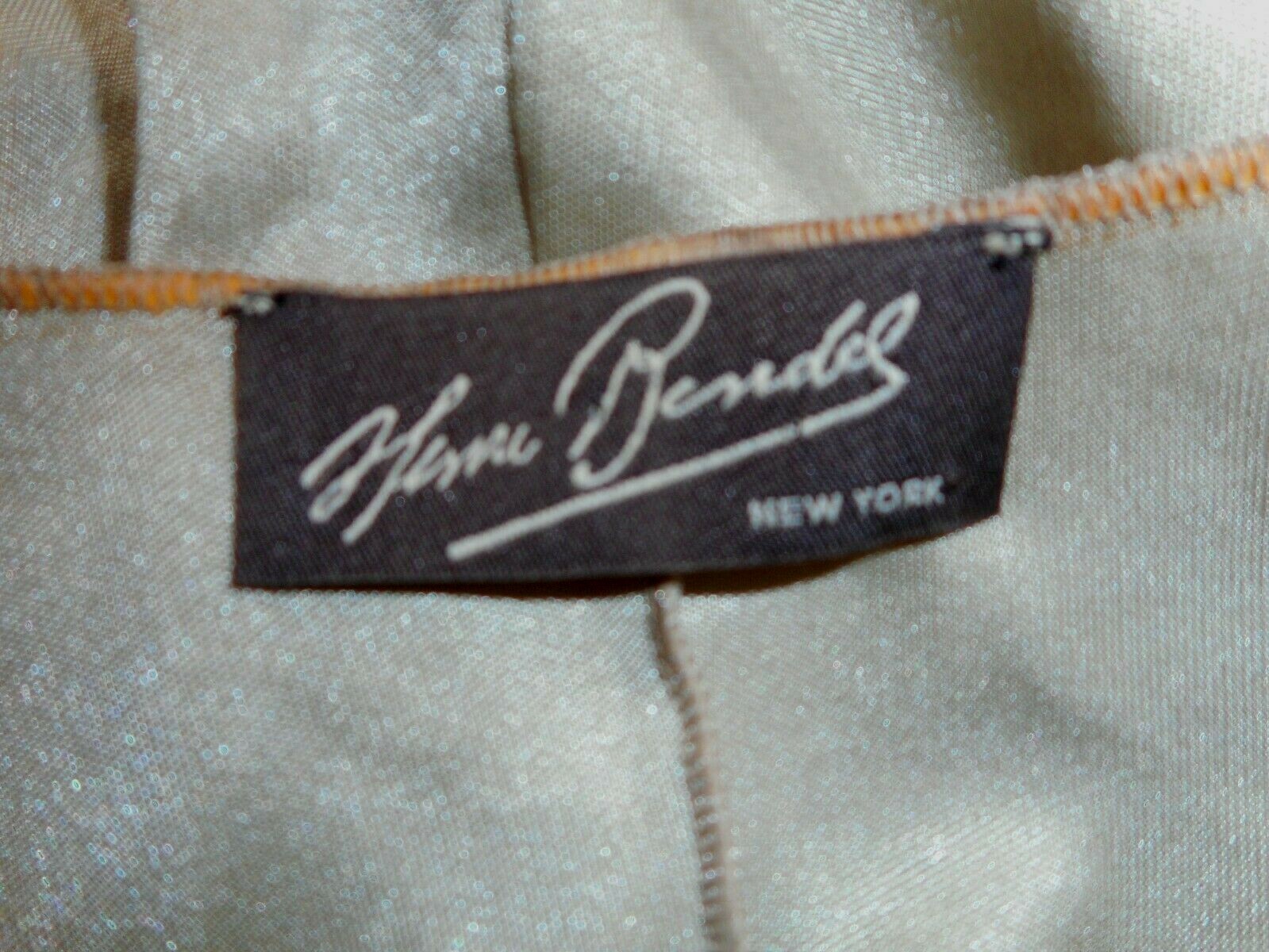 M S Henri Bendel Silky Cami Blouse Top Leather String Straps Taupe Grey USA