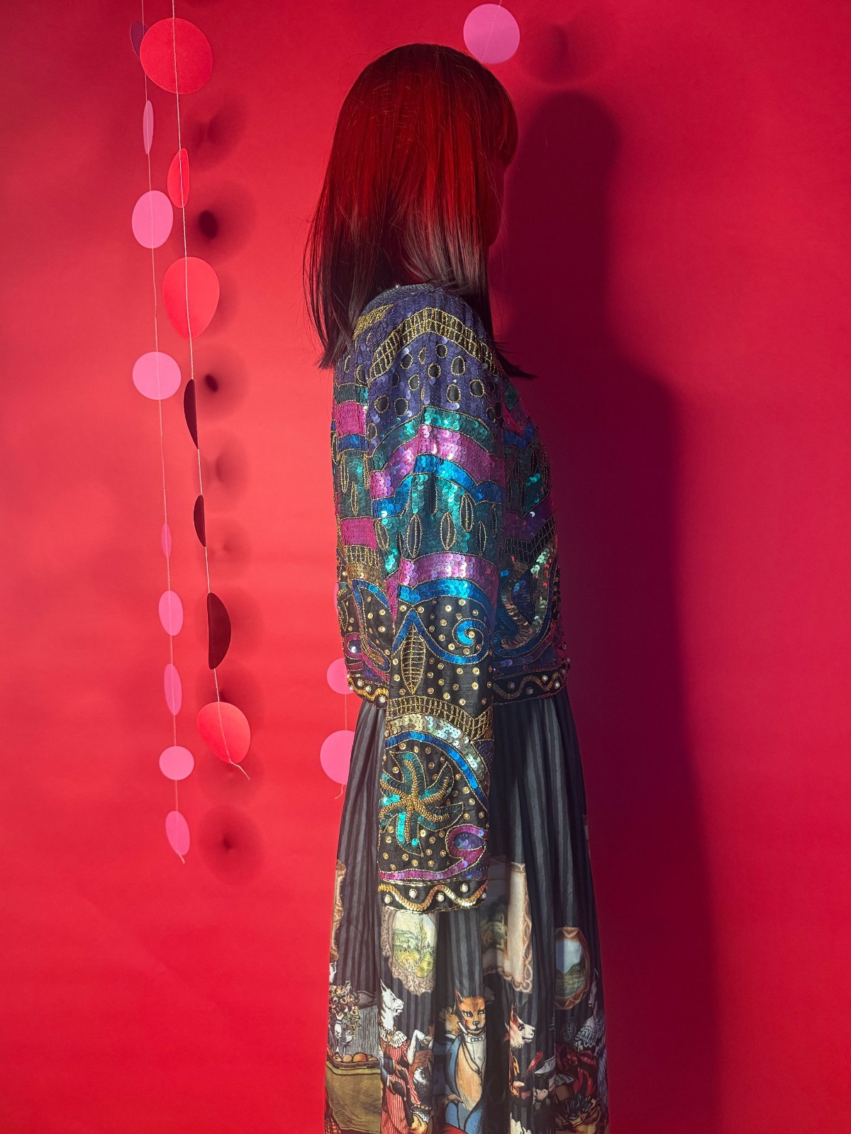 Vintage Laurence Kazar Silk Sequin Blazer – 1980s Art Deco Party Jacket