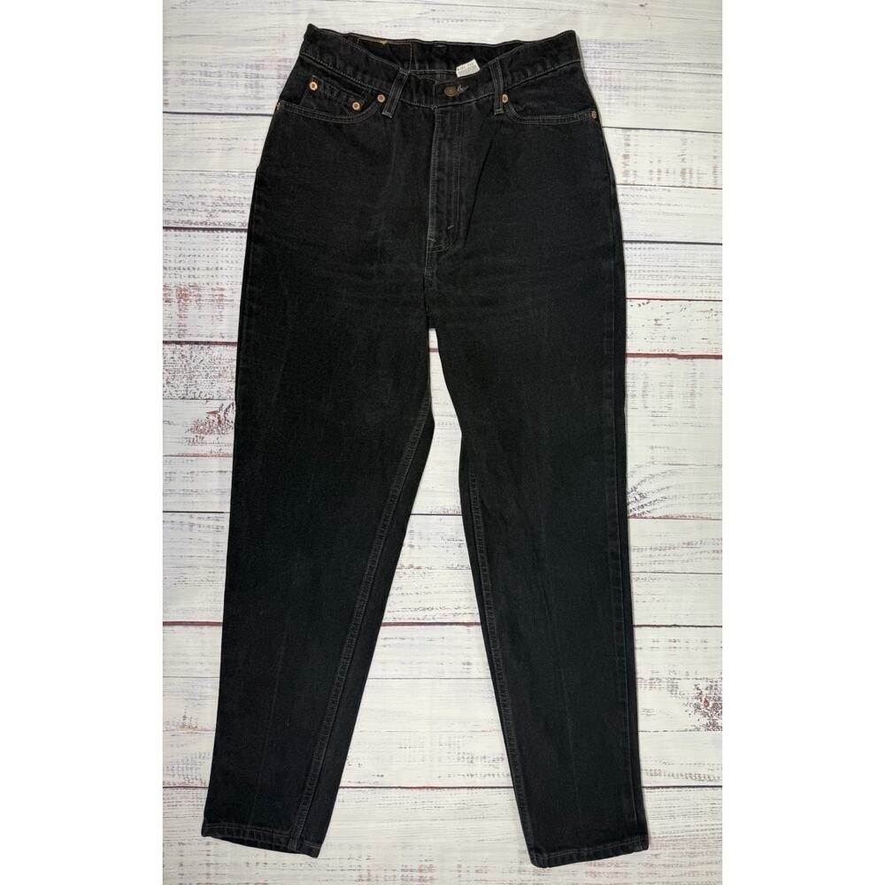 Vintage Levis Jeans Womens 13 JR (Fits 27×30) Black 512 Slim Tapered Denim 90s