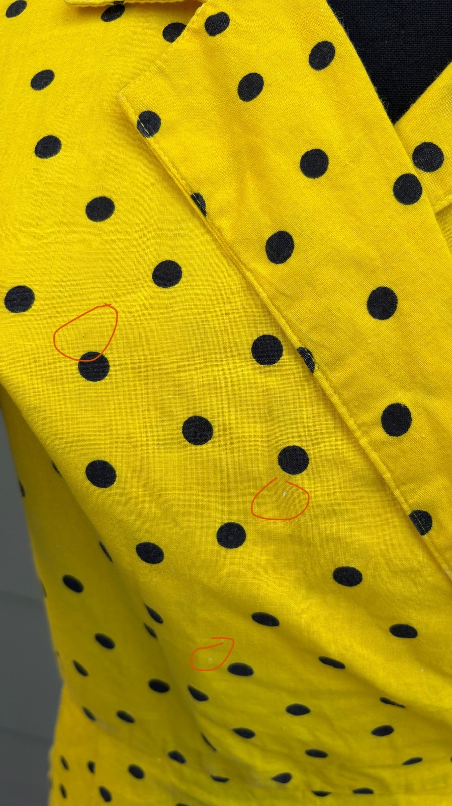 vtg 70s 80s New Wave Rockabilly Clowncore Polka Dot Short Sleeve Wrap Dress