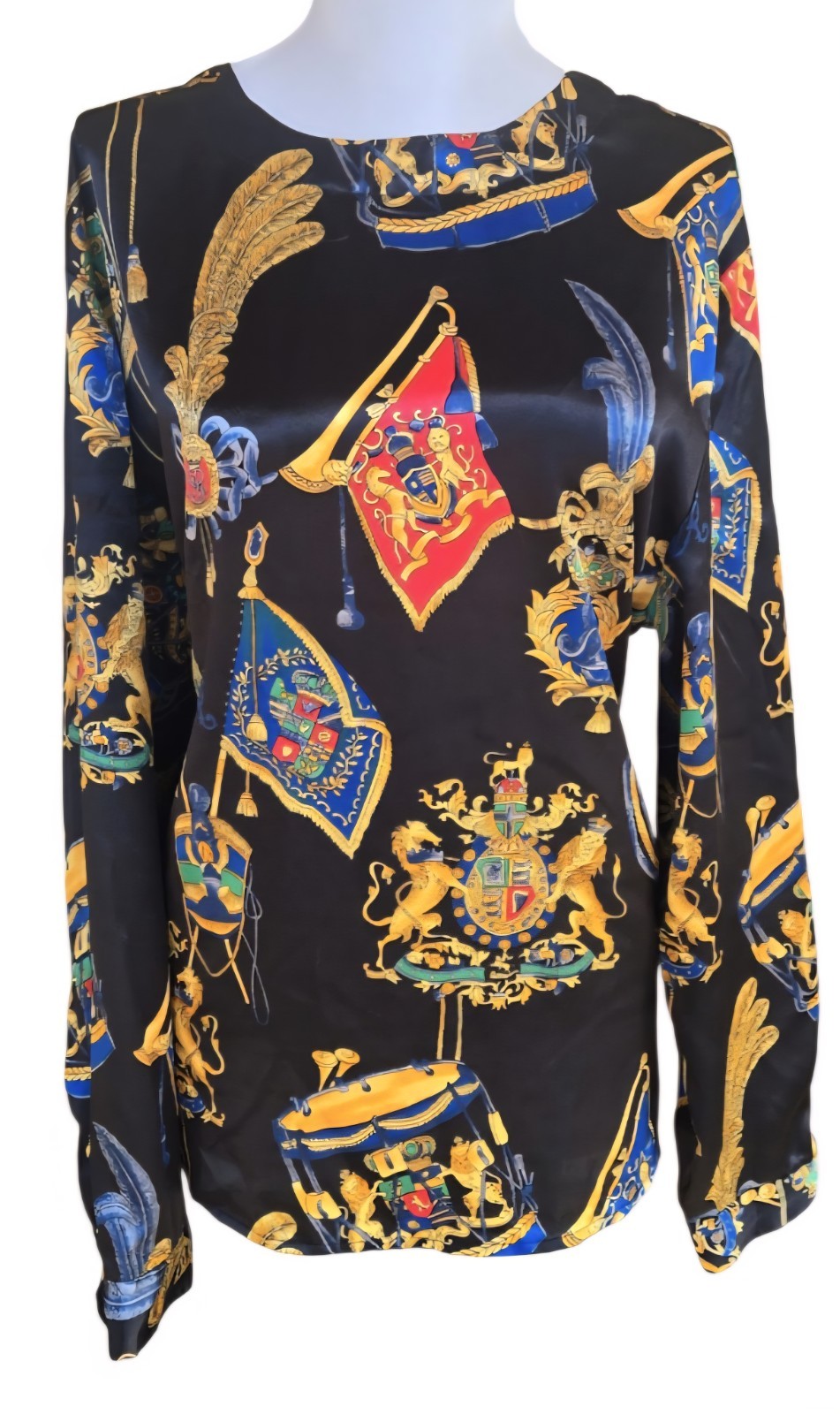 1980s MARLIS Regal Baroque Style Blouse Size 14