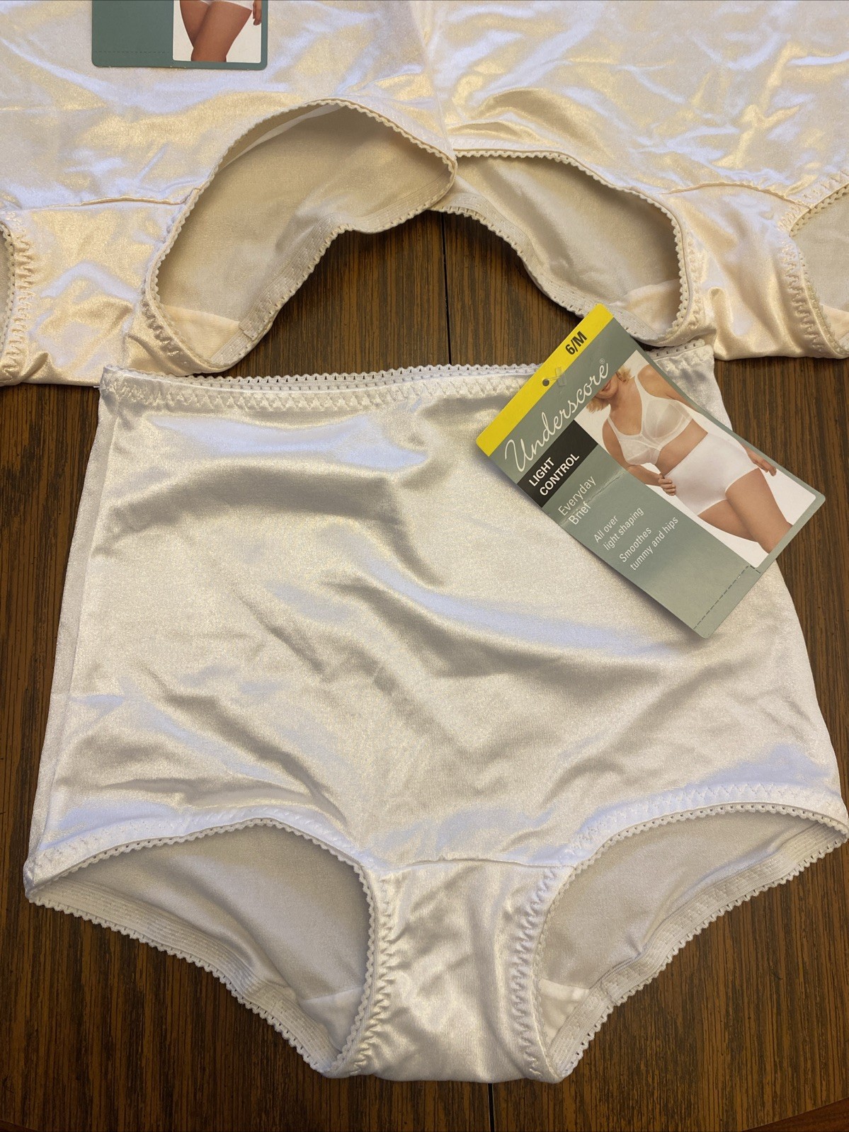 Lot Of 5 Underscore Light Control Satin Second Skin Panties Size 6 Medium