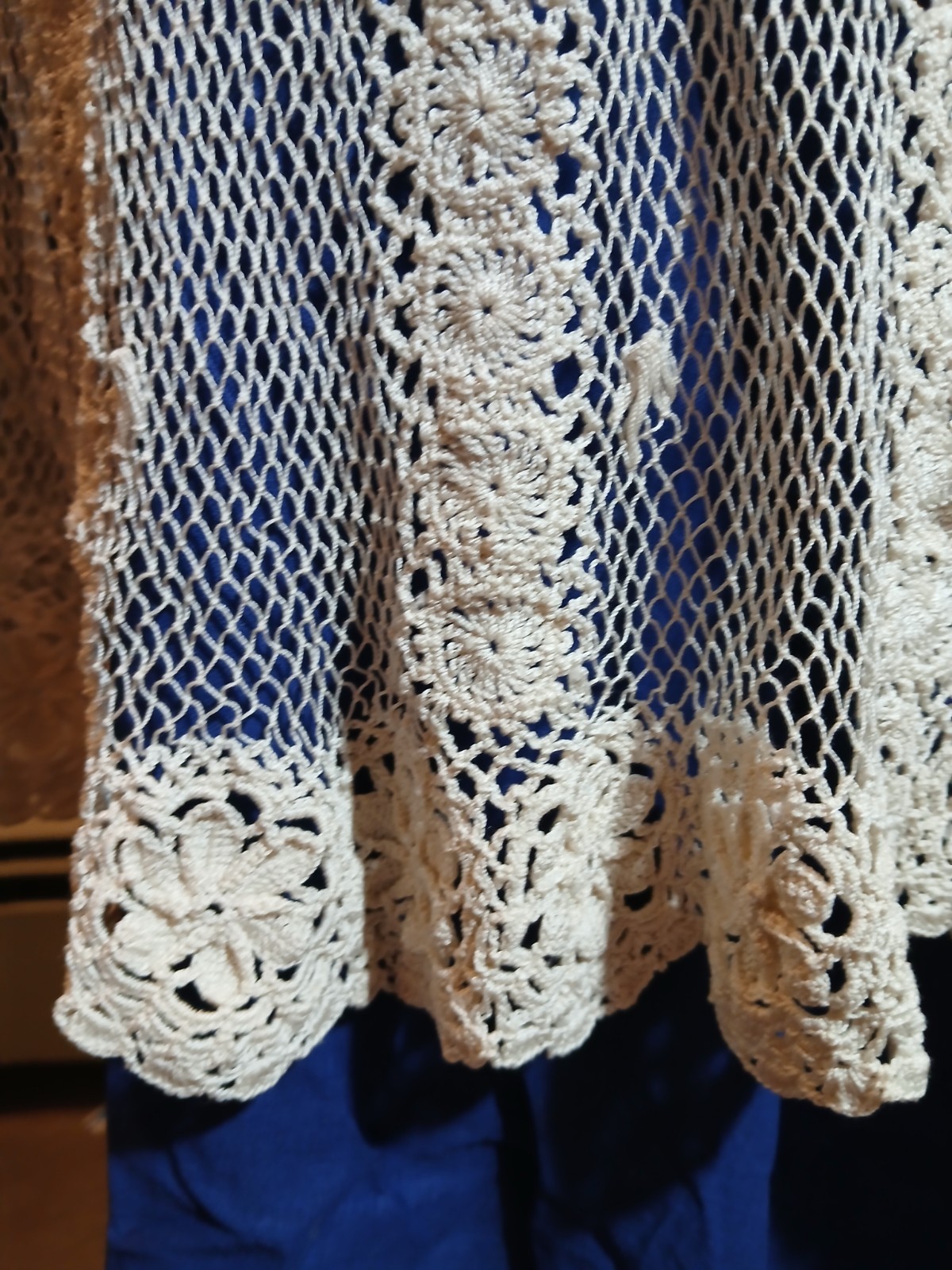 Vintage Hand Crochet Ivory Cotton Lace Skirt