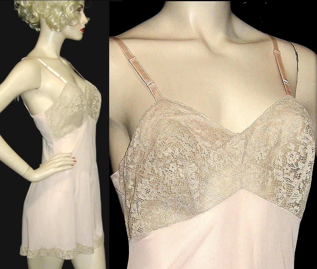 1950s VAN RAALTE SHEERIO CHEMISE Step In Teddy 36 All in one Vintage NOS Tags