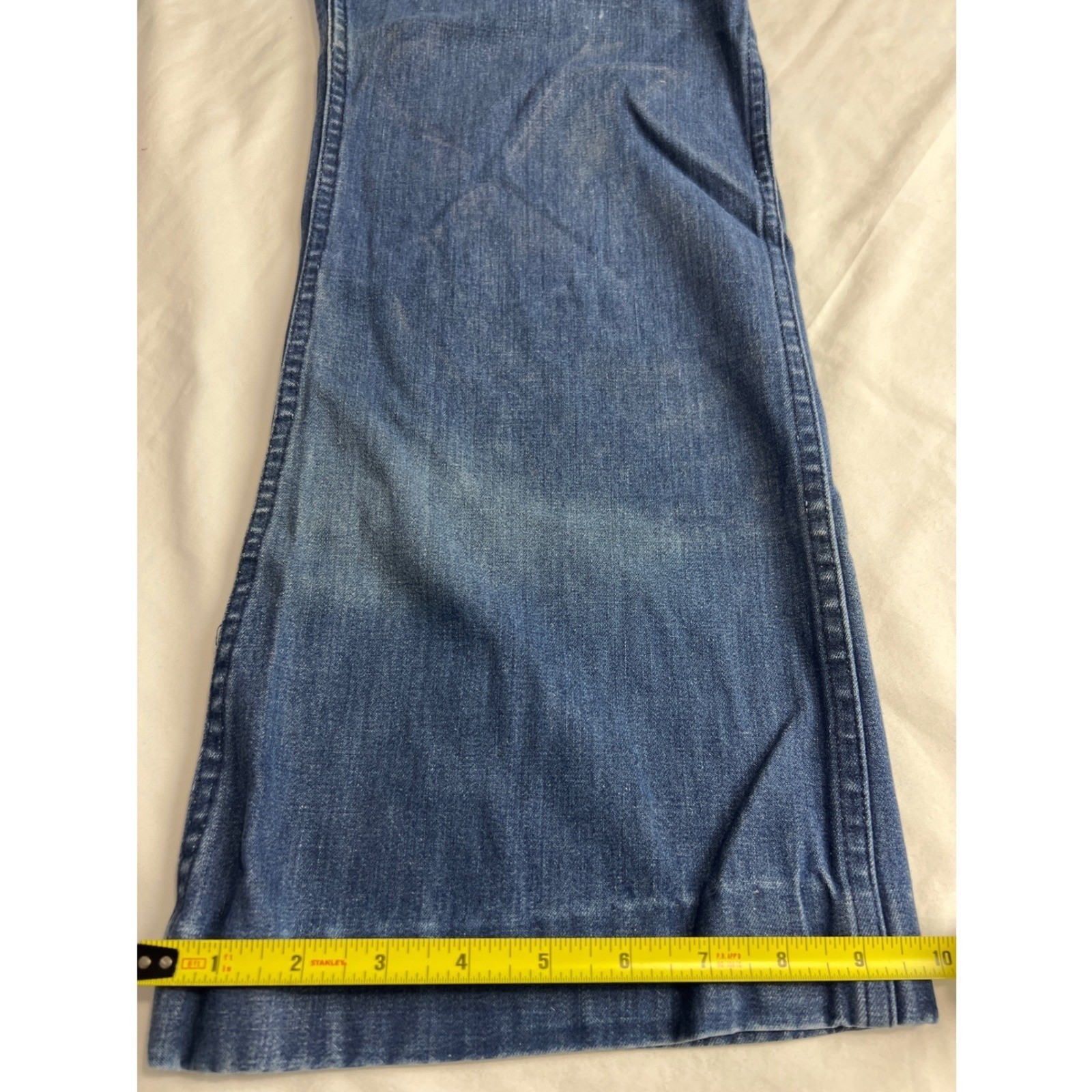 Vintage 1986 US Navy Utility Slacks Denim Hi Waisted Wide Leg Jeans 12L 26×27 G8