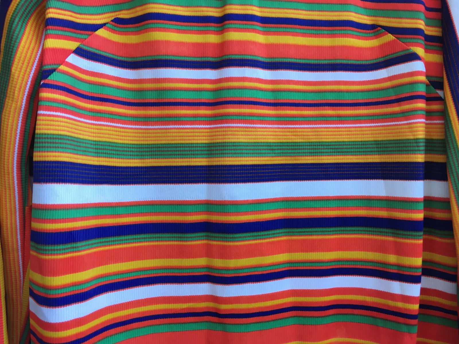 Vintage Long Sleeve Bright Striped Top Aladdin Brand Mock Turtleneck 60s 70s Mod