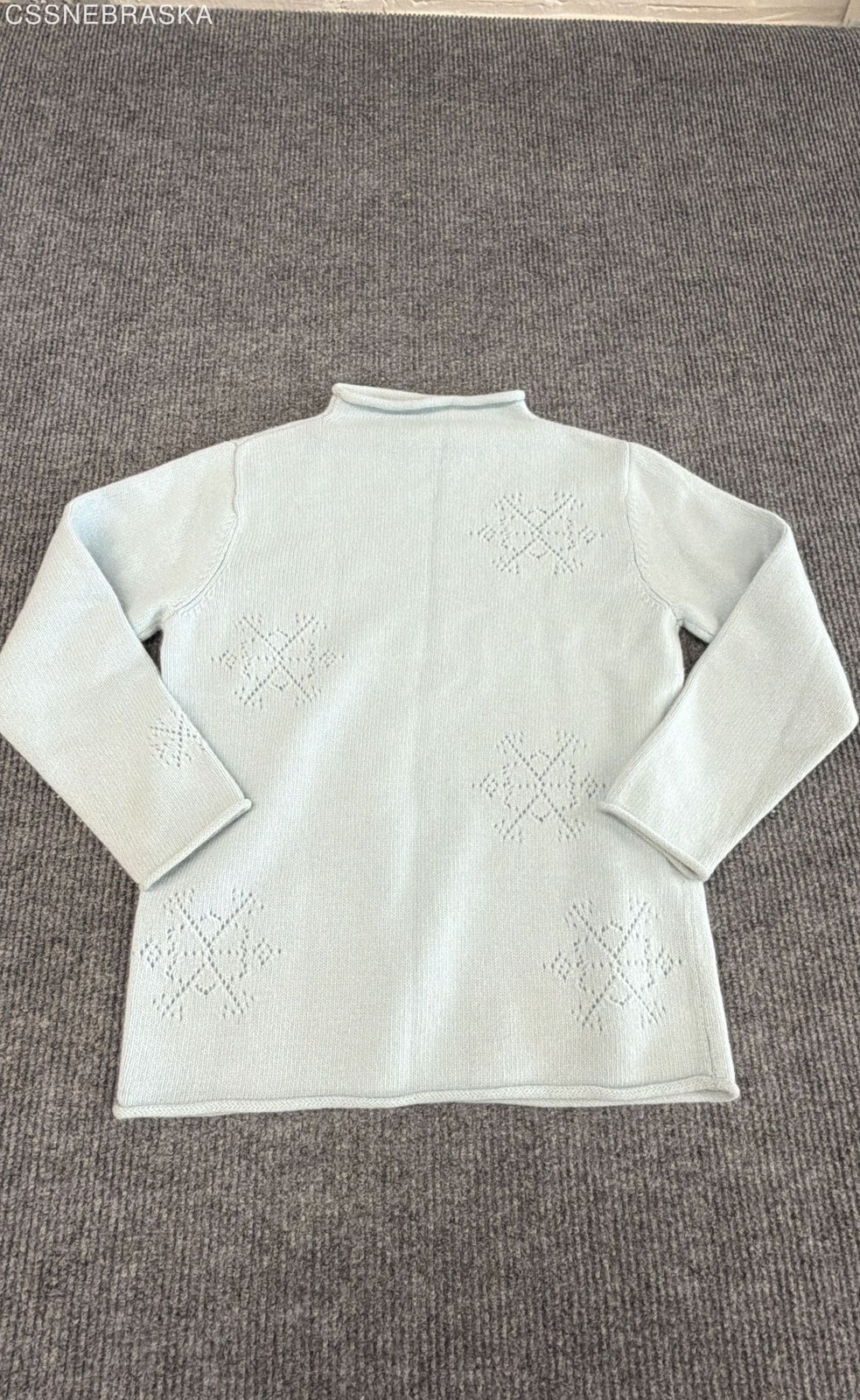 Jillian Jones Women’s Vintage Y2K Light Blue Snowflake Angora Sweater Size M