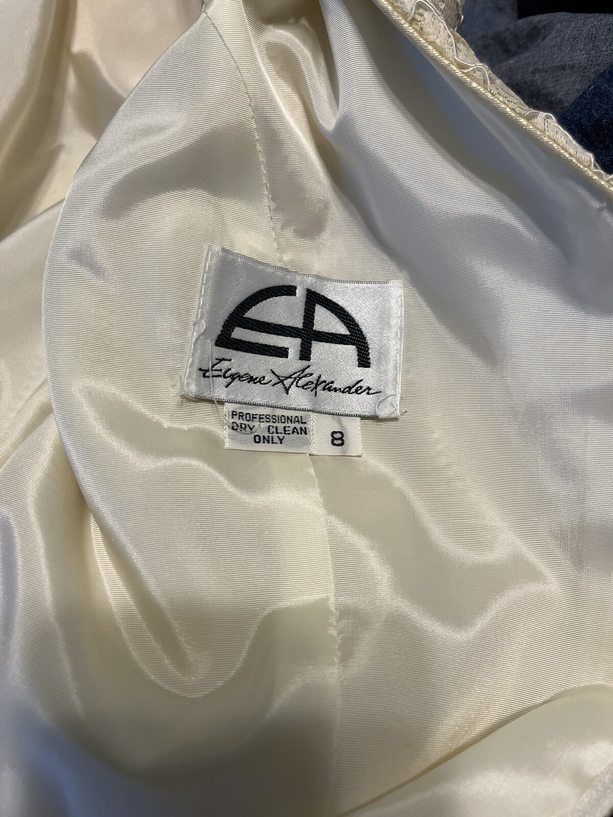 Vintage 1980’s Eugene Alexander Party Prom Dress Cream Size 8