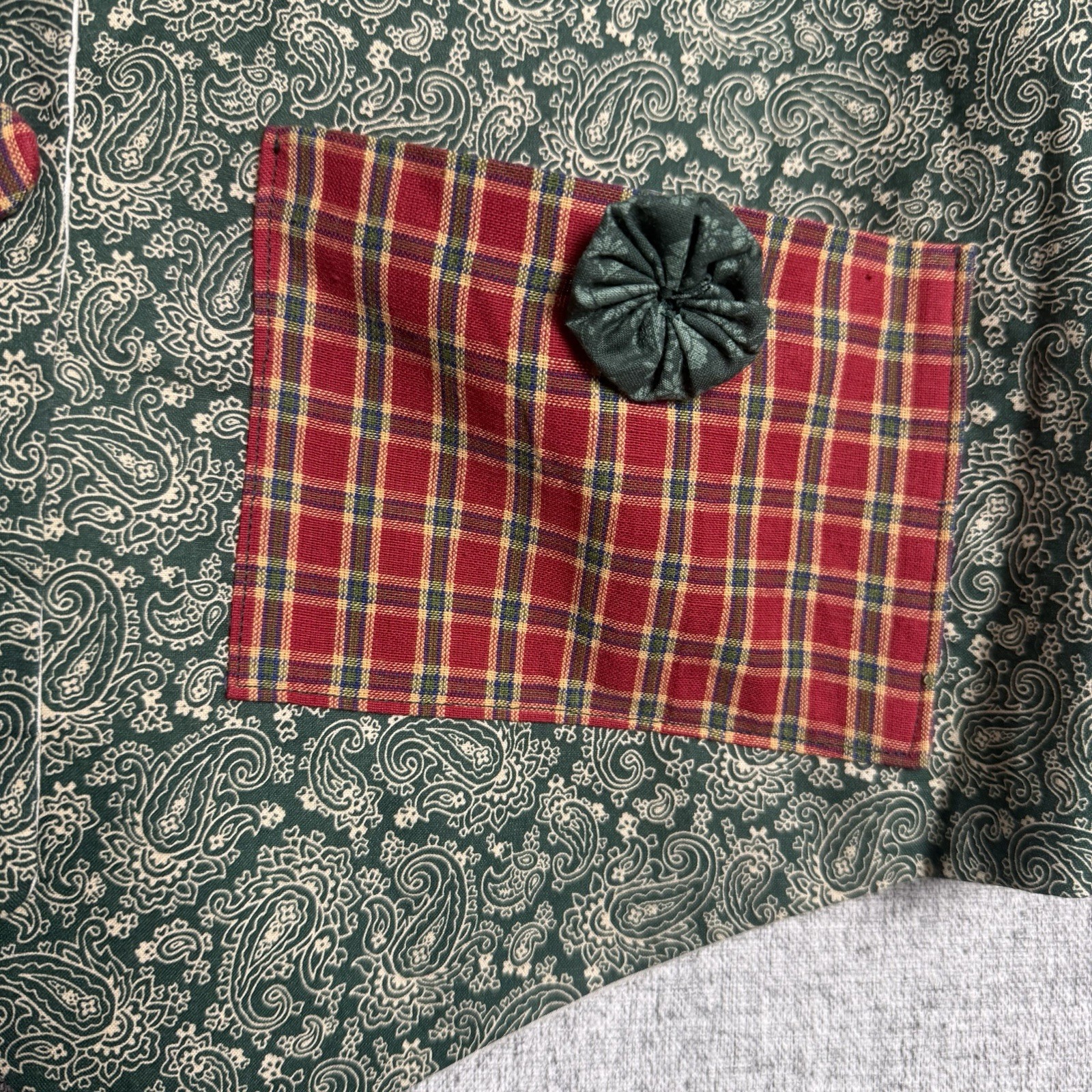Vintage Handmade Ugly Christmas Holiday Plaid Paisley Red Green Vest Party XL