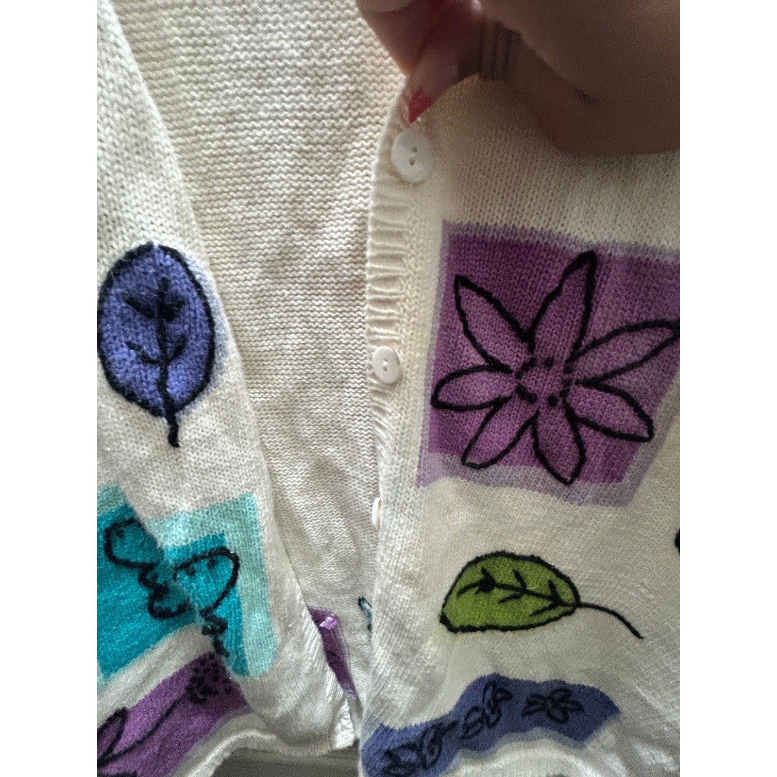 Vintage Marisa Christina Butterfly Floral Sweater Vest Large Cottagecore