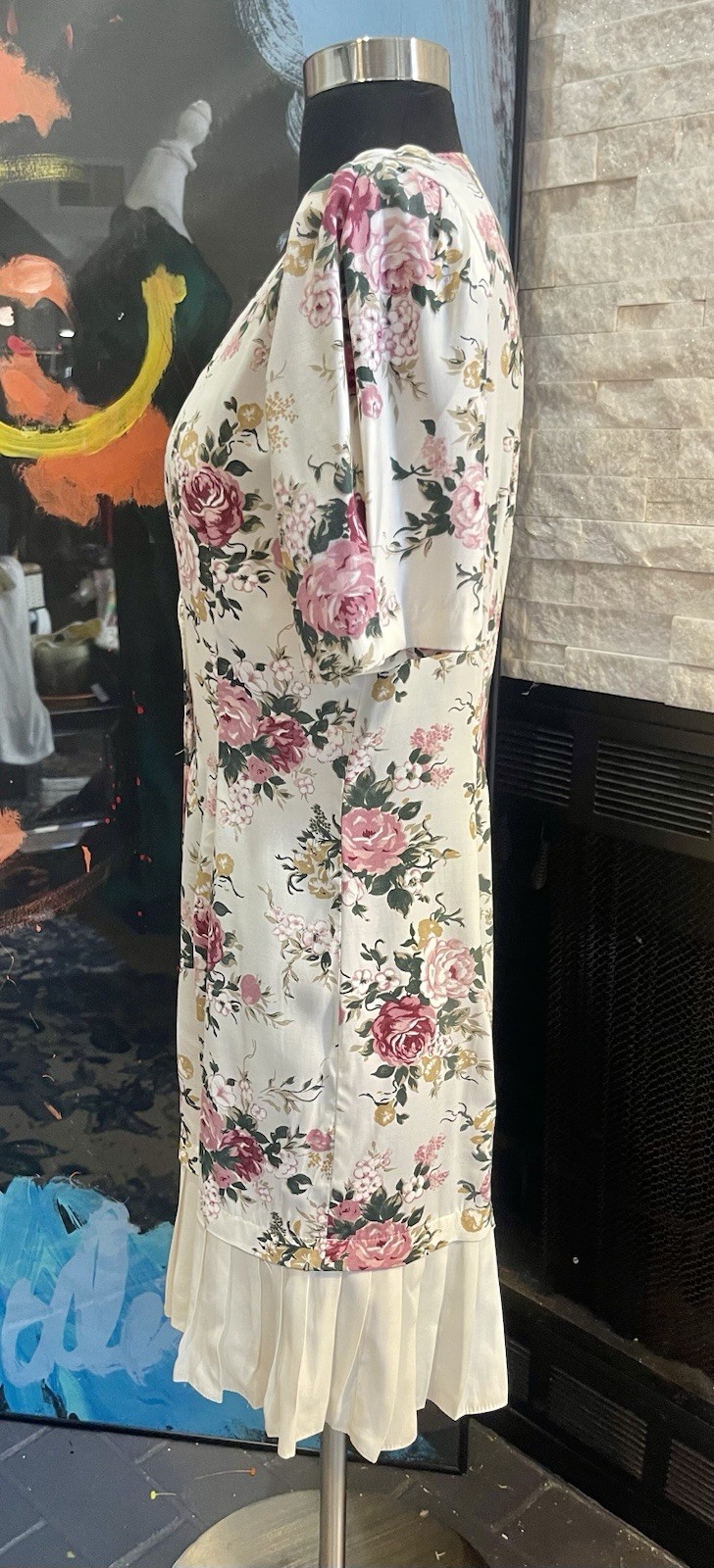 Vintage Byer Dress Floral Rose Granny Core Dress Cottage Core Size 7 1980s