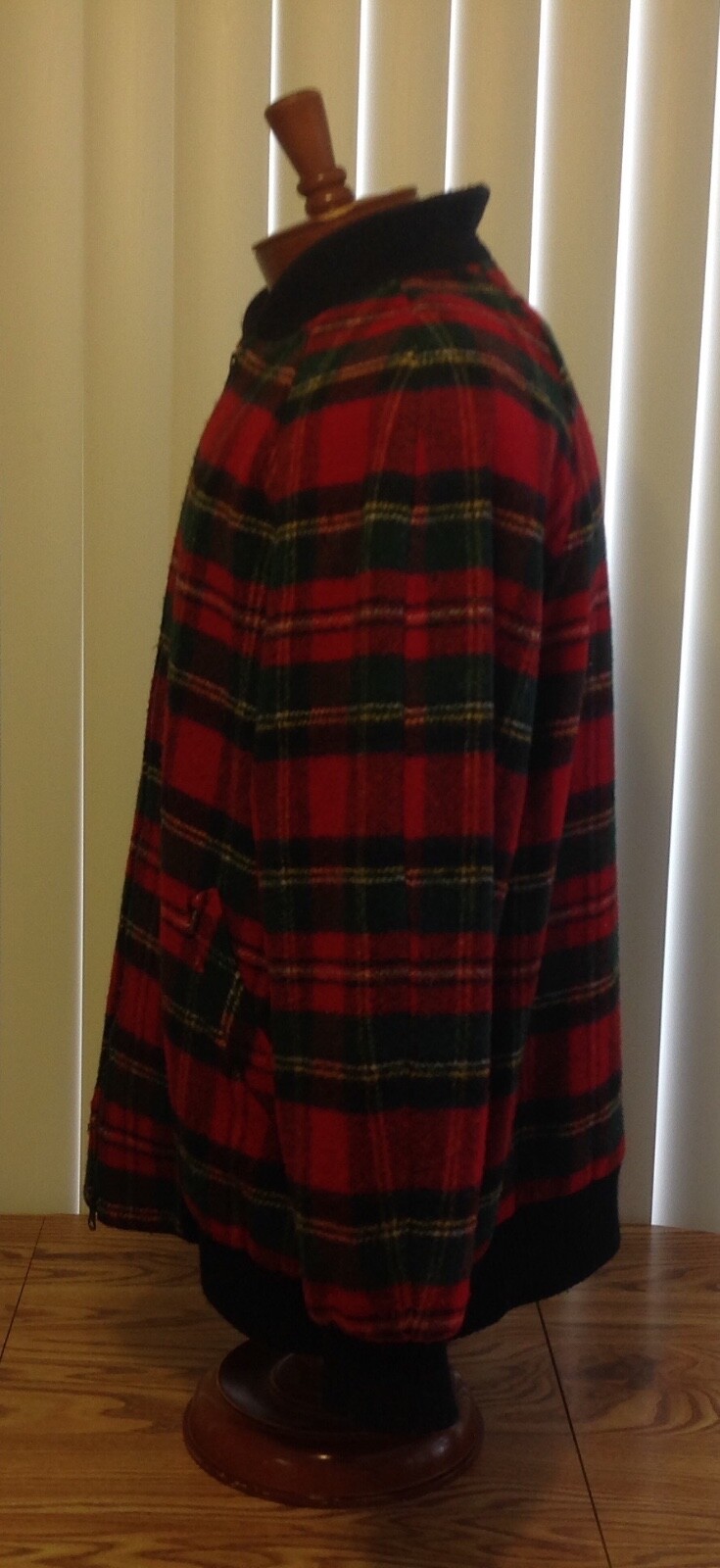 Mackintosh New England Red Tartan Plaid Jacket Wool Nylon Zip Women’s 14